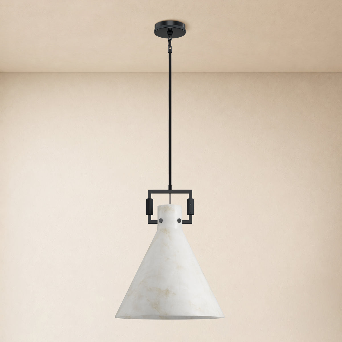 Lioren Resin Cone Pendant Light 18"D