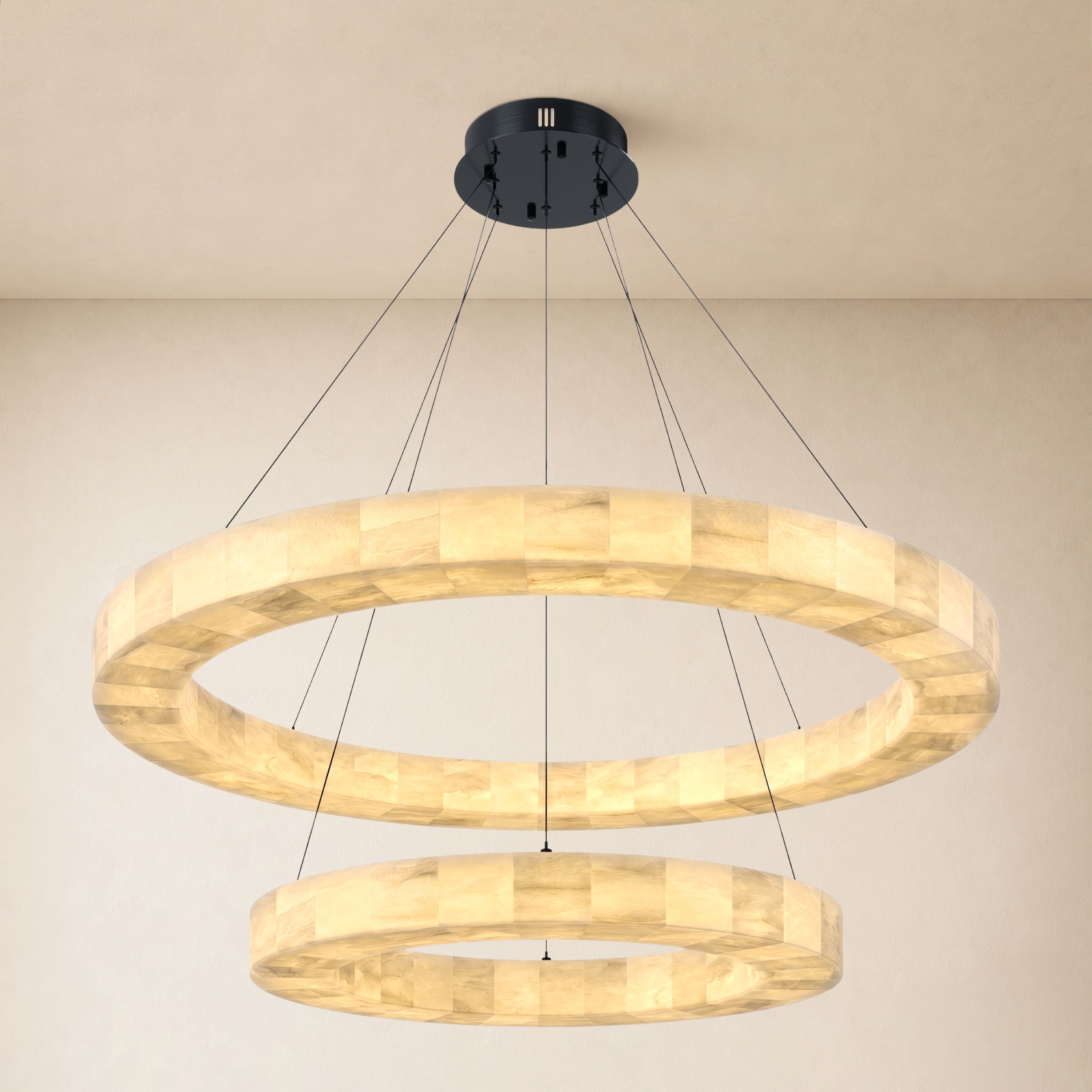 Soluna Alabaster 2 Tiered Custom Round Chandelier