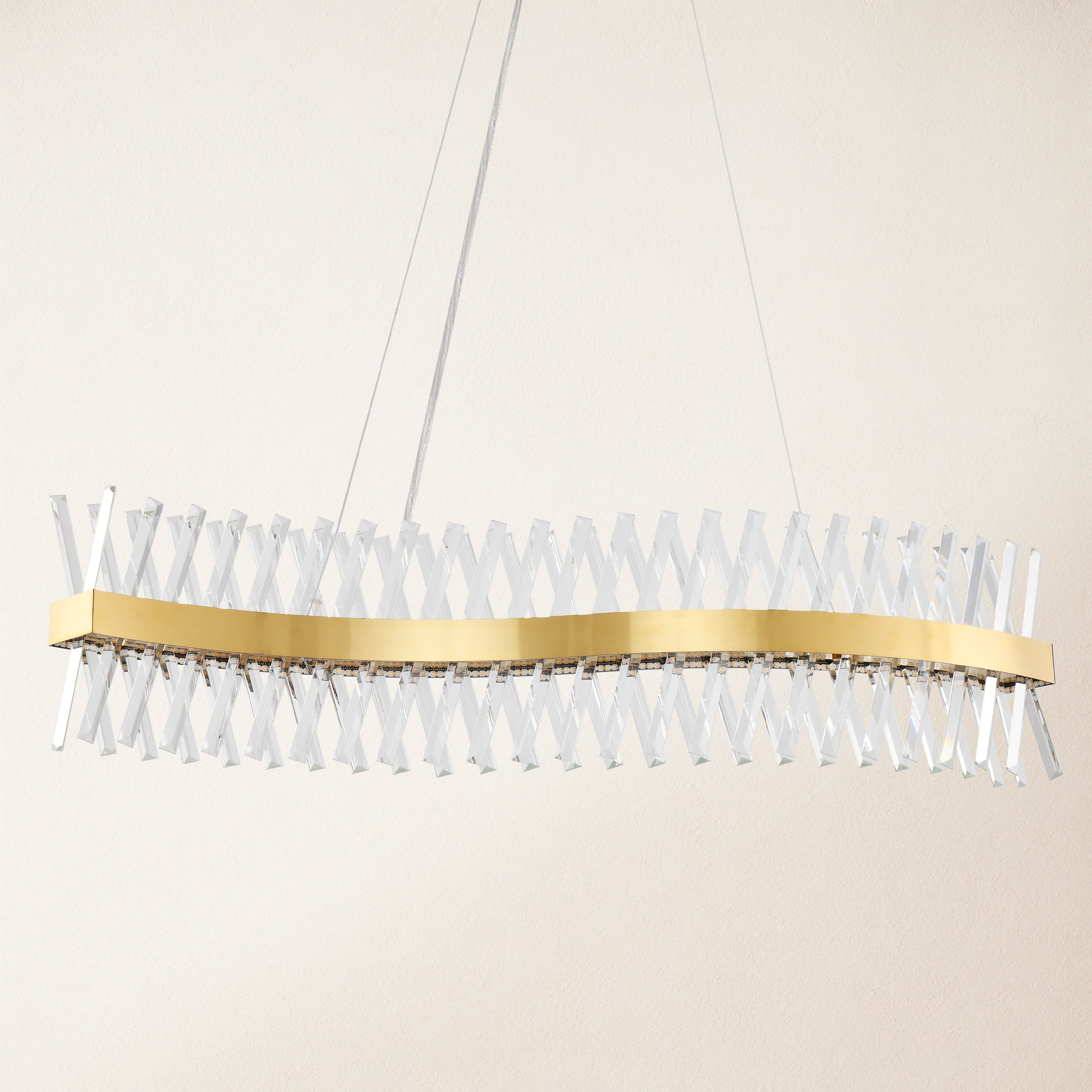 Vetro Prism Crystal Rectangular Chandelier 47"W