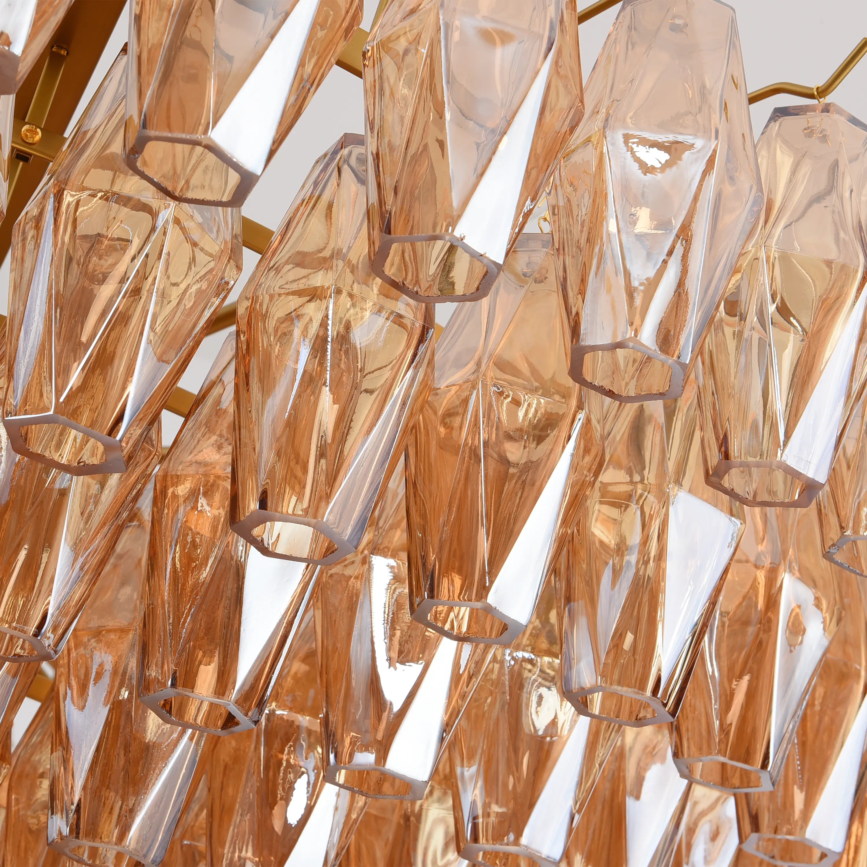 Celestial Drop Round Crystal Glass Chandelier 48"D