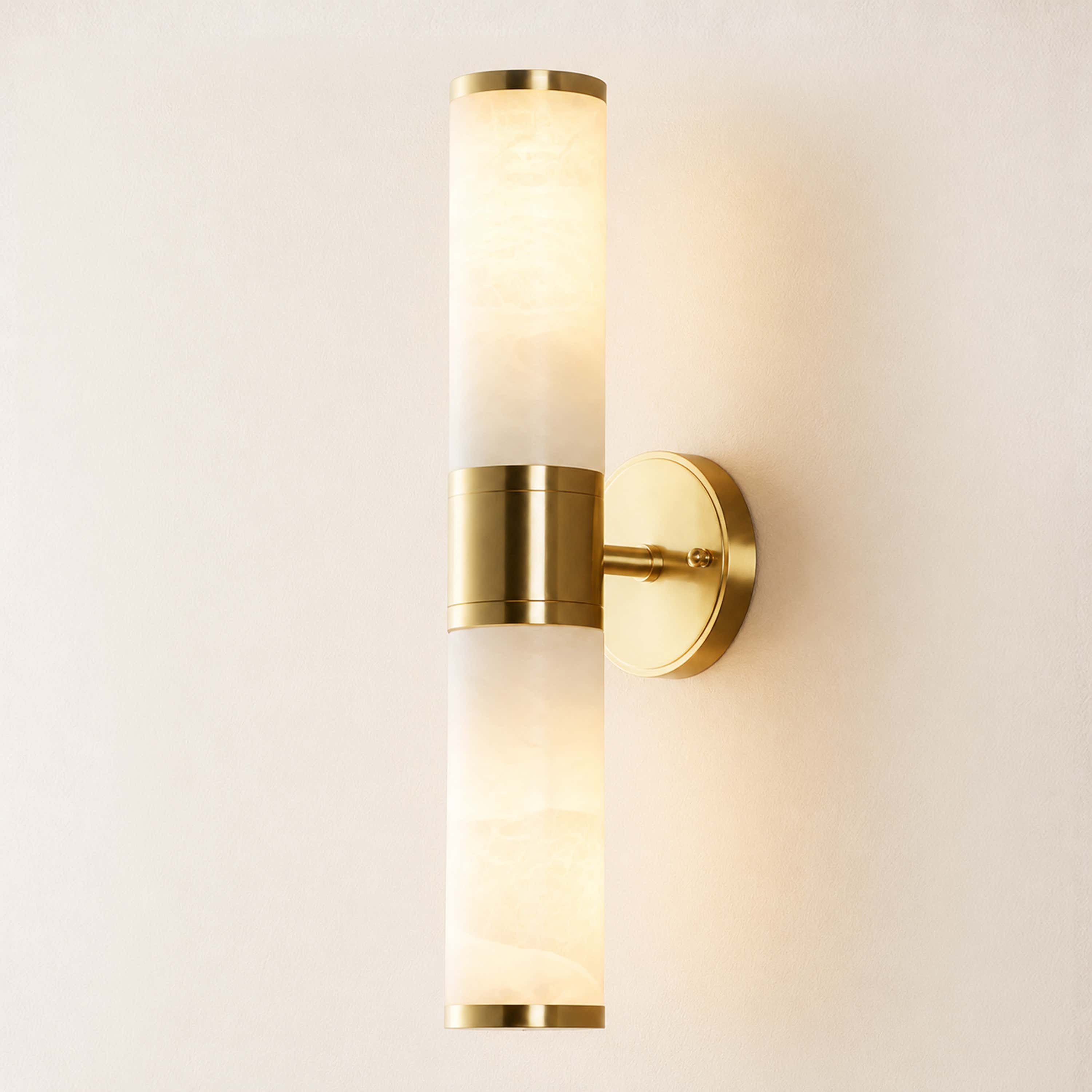 Aventra Alabaster Cylindrical Wall Sconce