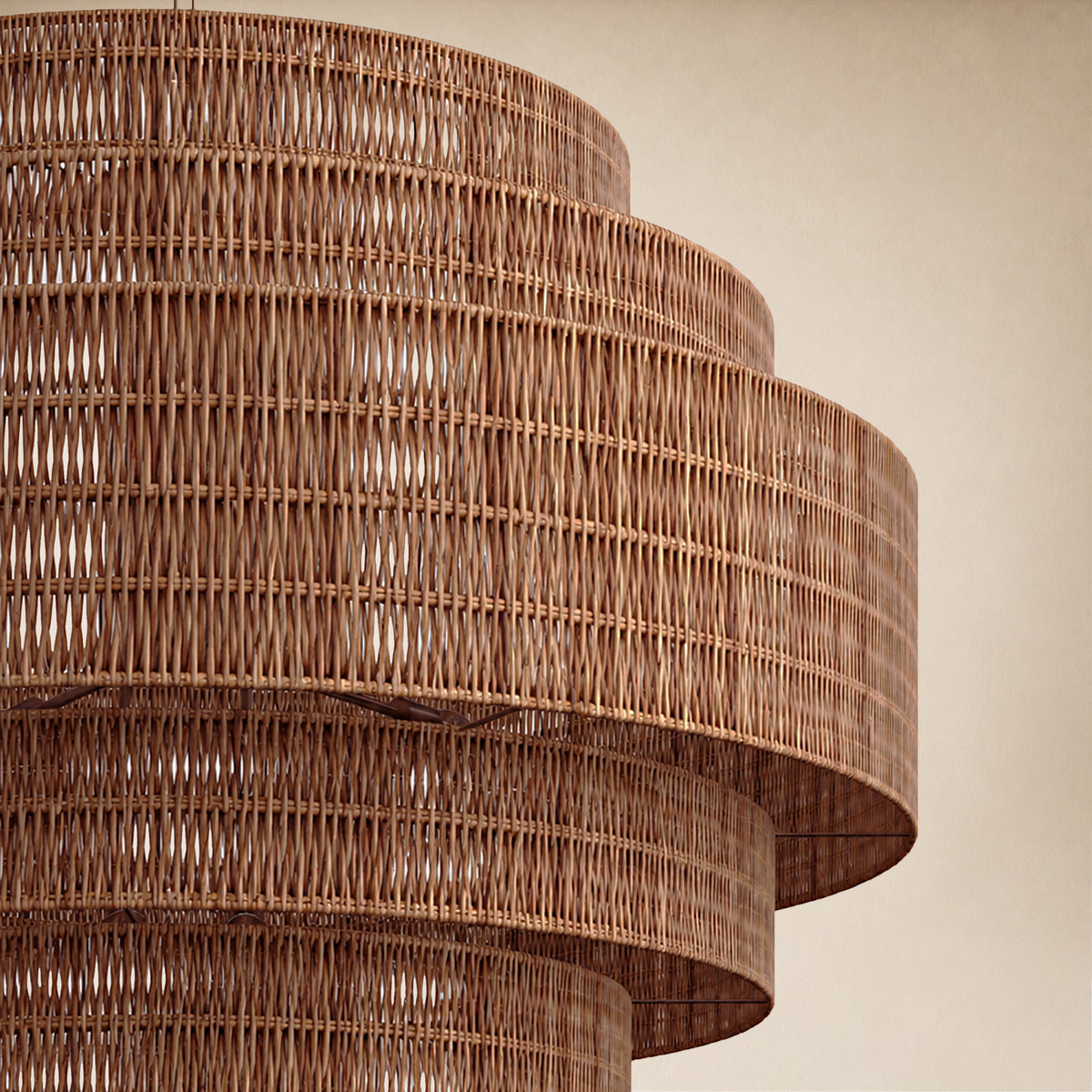 Cavana Rattan Tiered Round Chandelier 48"D