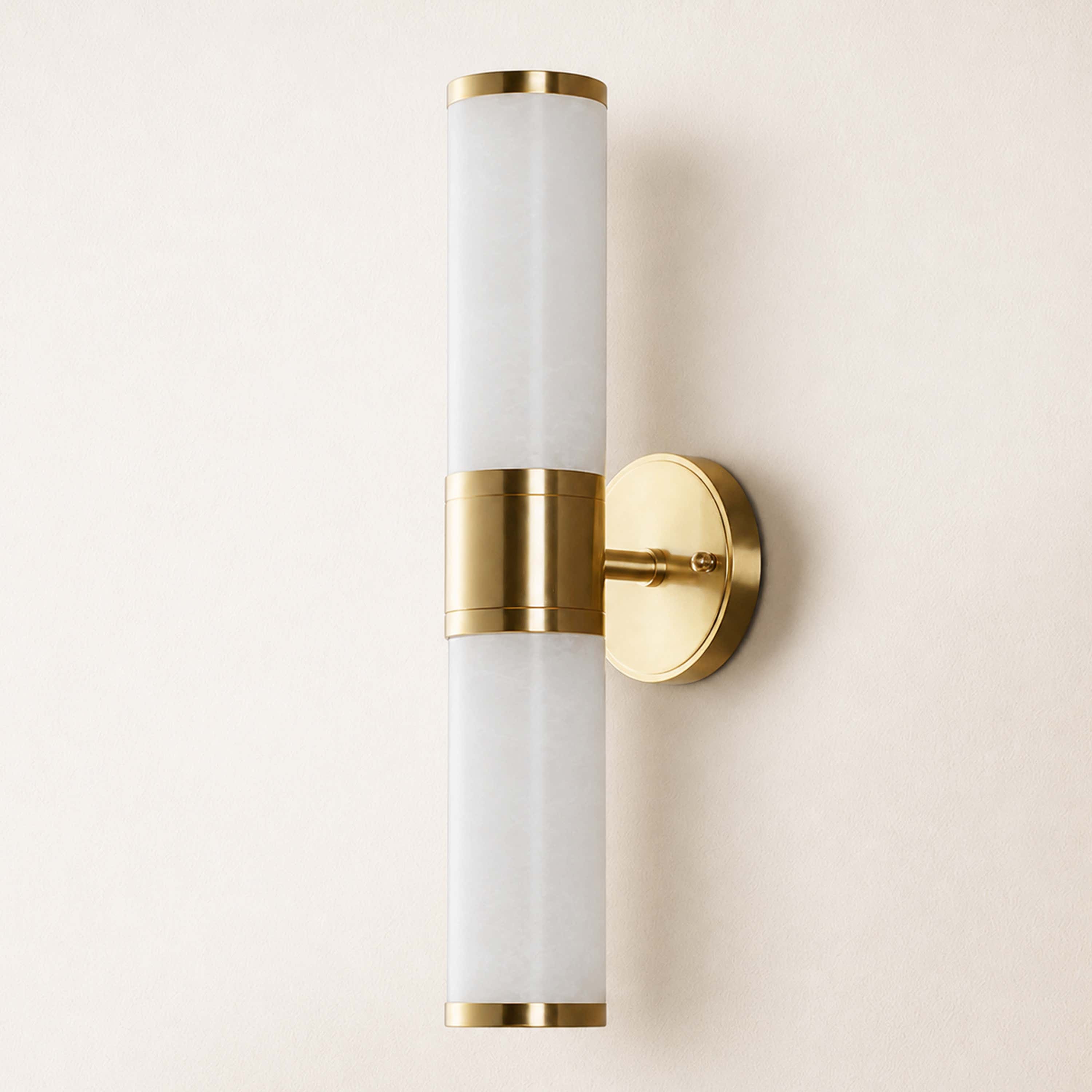 Aventra Alabaster Cylindrical Wall Sconce