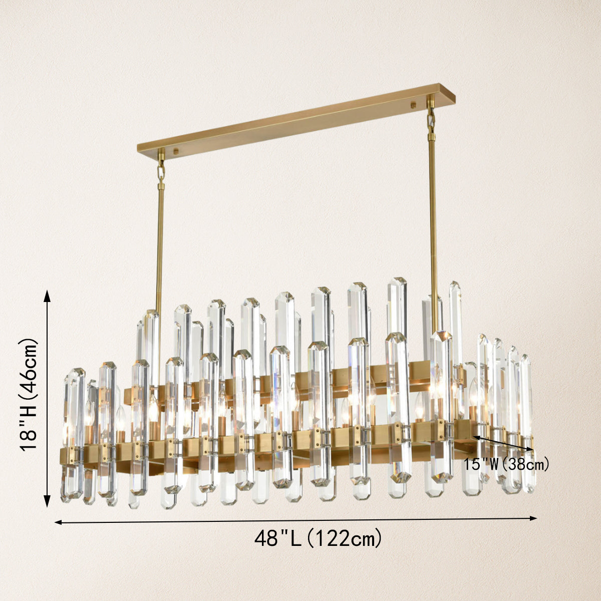 Clarion Rectangular Chandelier 48"L