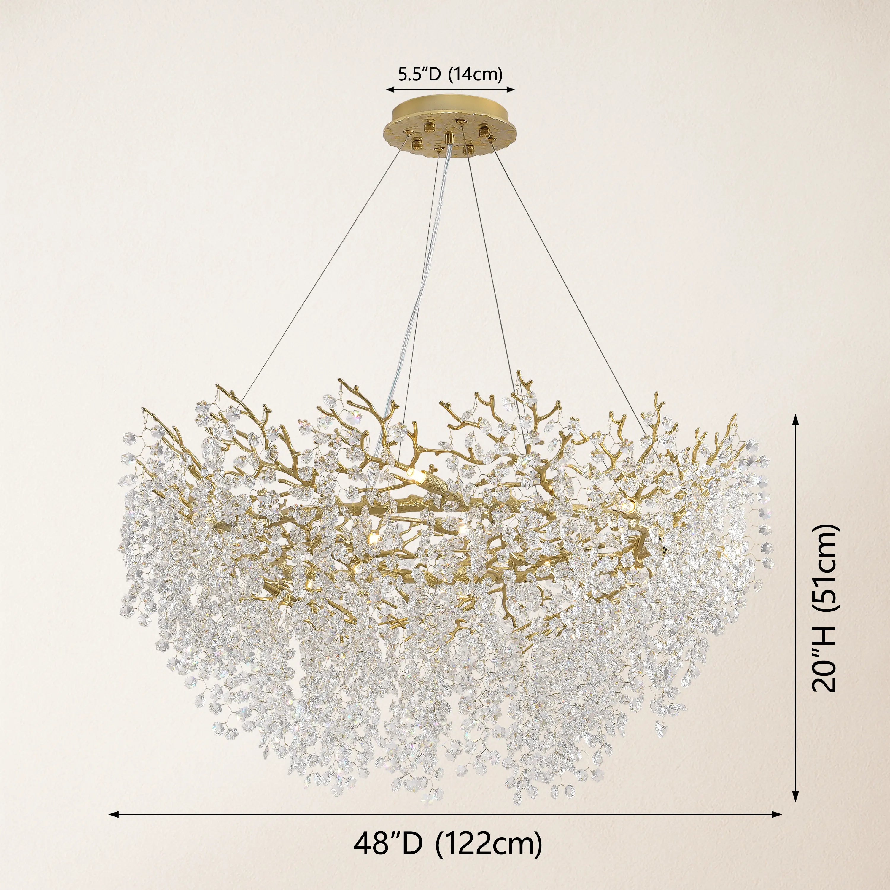 Lustre Branches Round Chandelier 48"