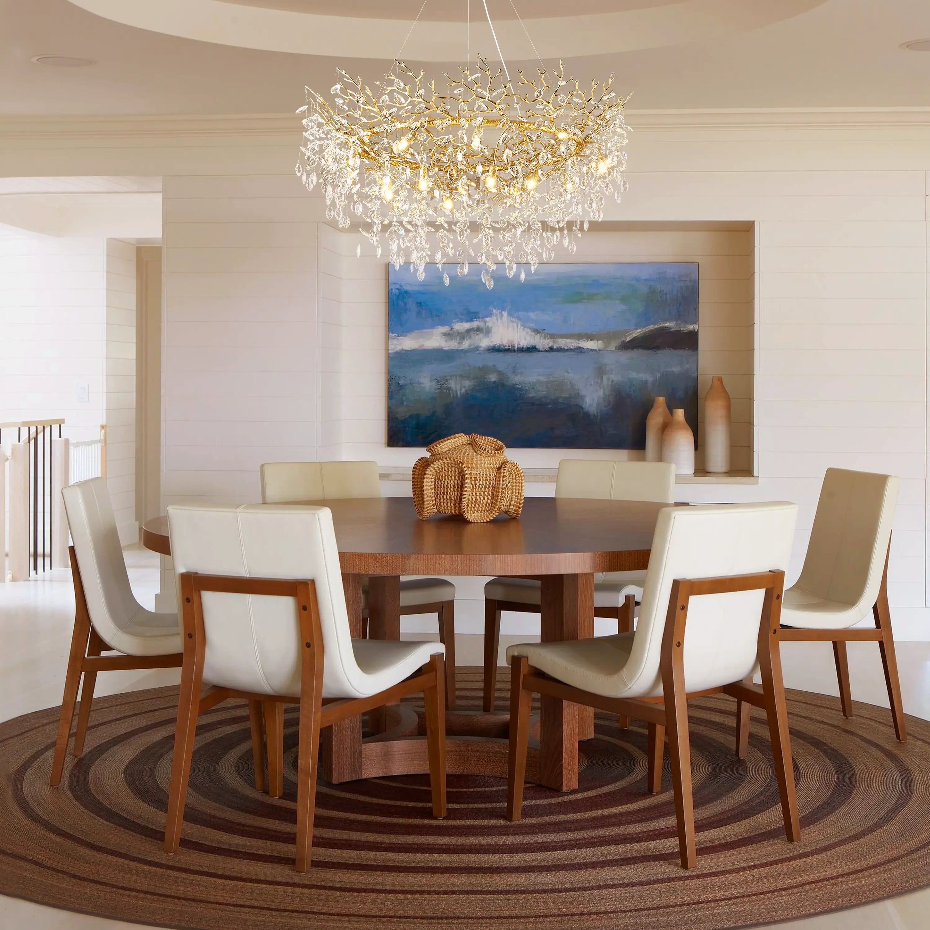 Frostleaf Crystal Branch Halo Chandelier 48"D
