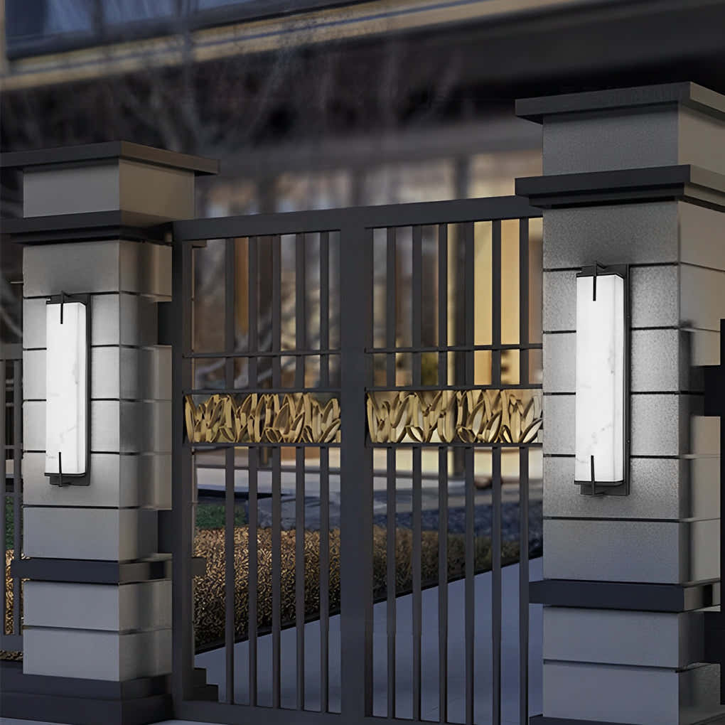 Noctilith Resin Rectangular Outdoor Wall Light