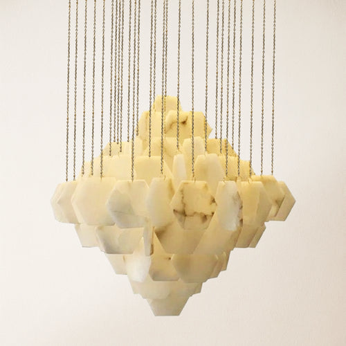 Talan Multi-layer Irregular Alabaster Chandelier 31.5"D