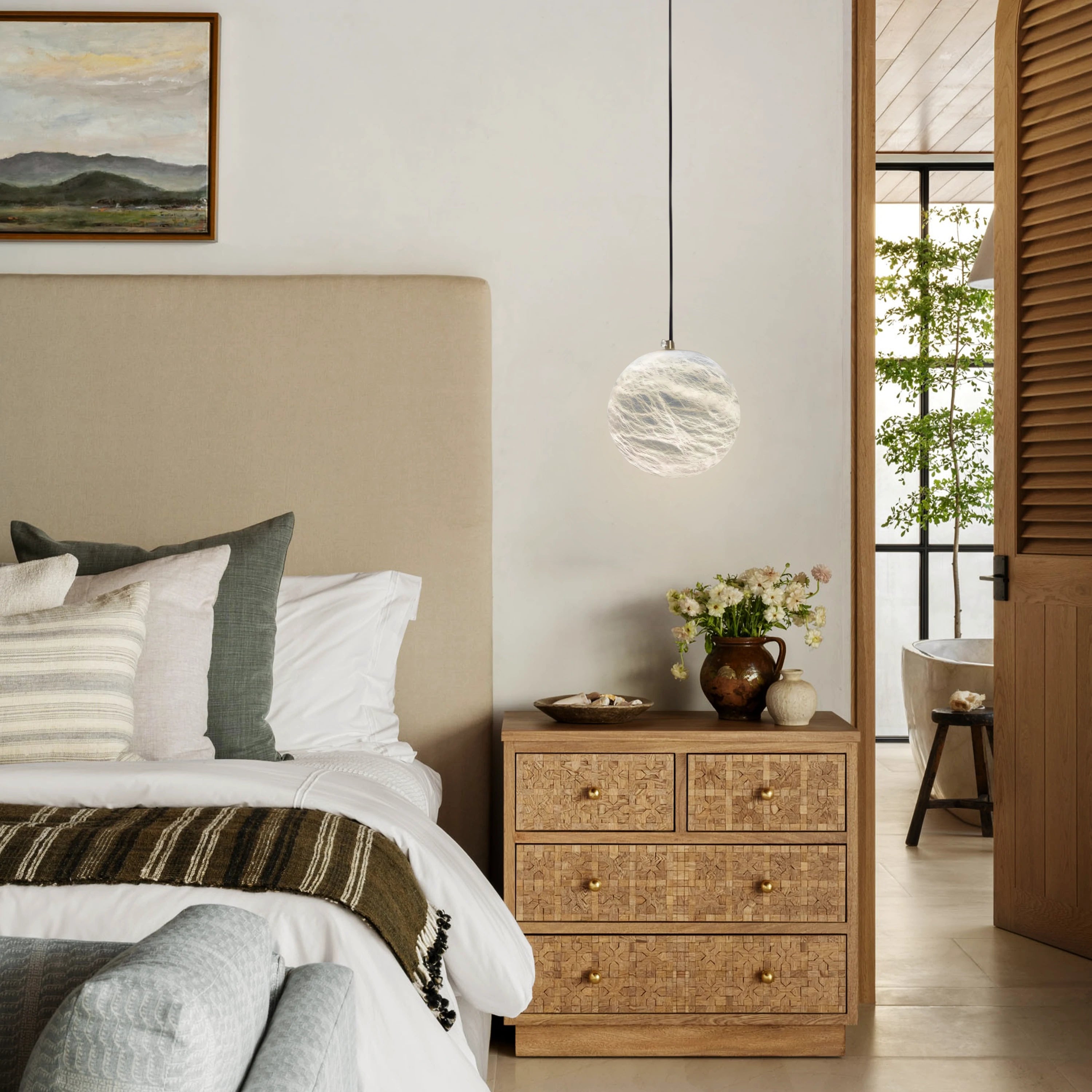 Nami Alabaster Global Ball Pendant Light 7"D