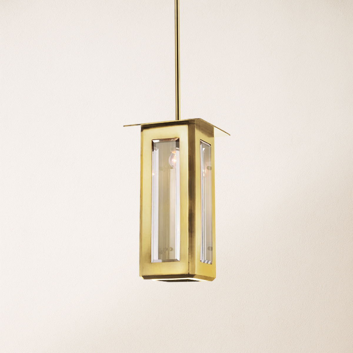 Baluster Rectangle Glass Pendant 7"W