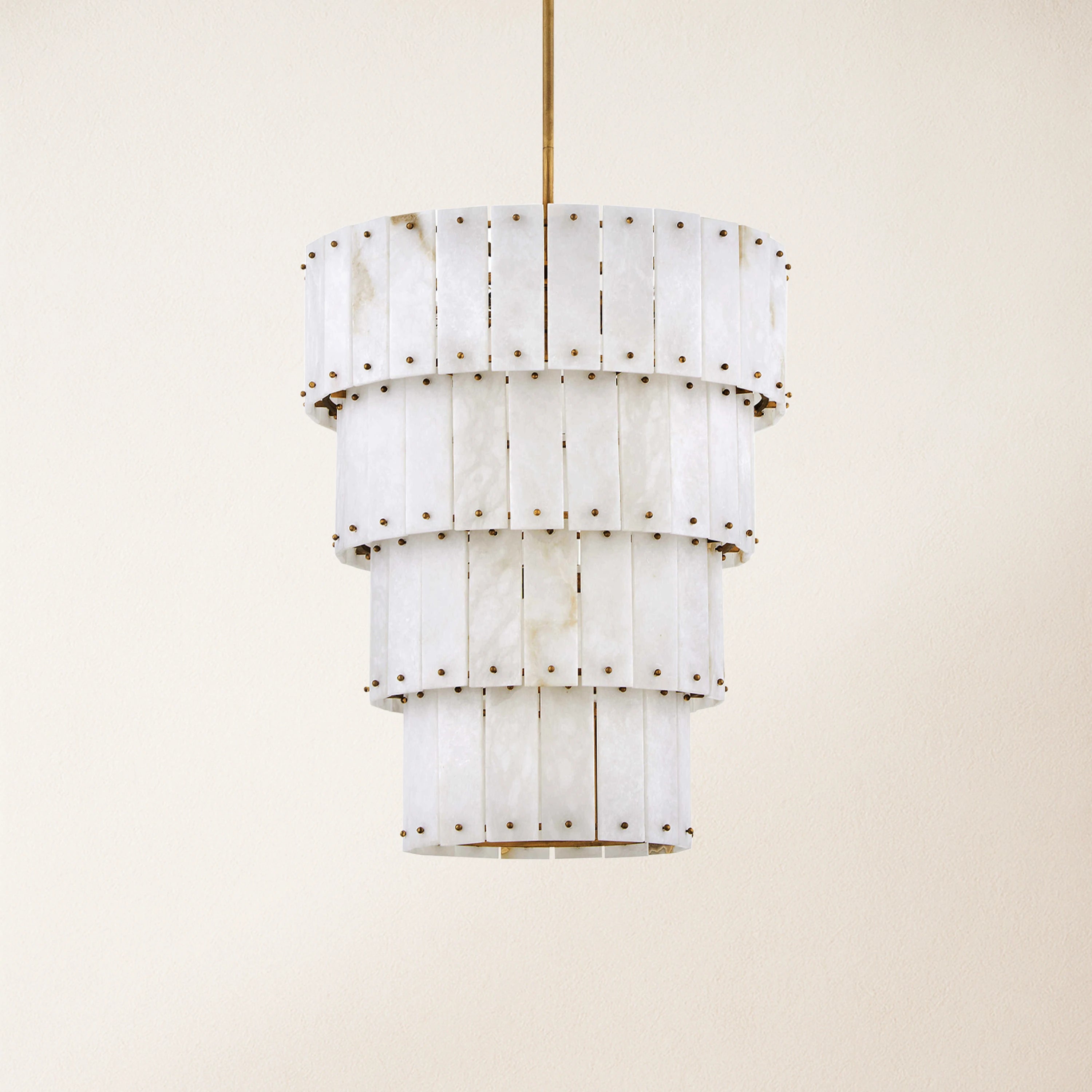 Rancho Alabaster 4-Tier Round Chandelier 24''D