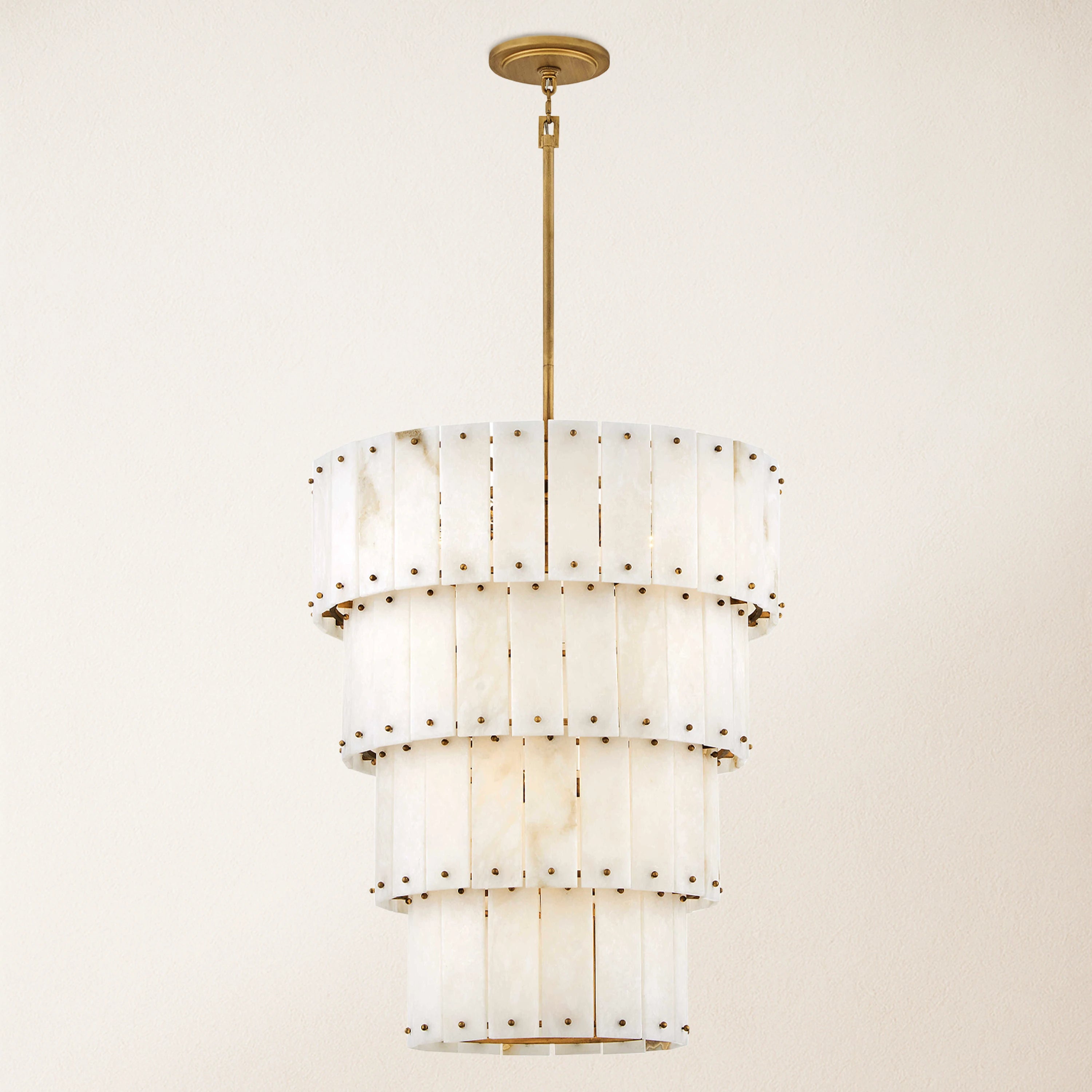 Rancho Alabaster 4-Tier Round Chandelier 24''D