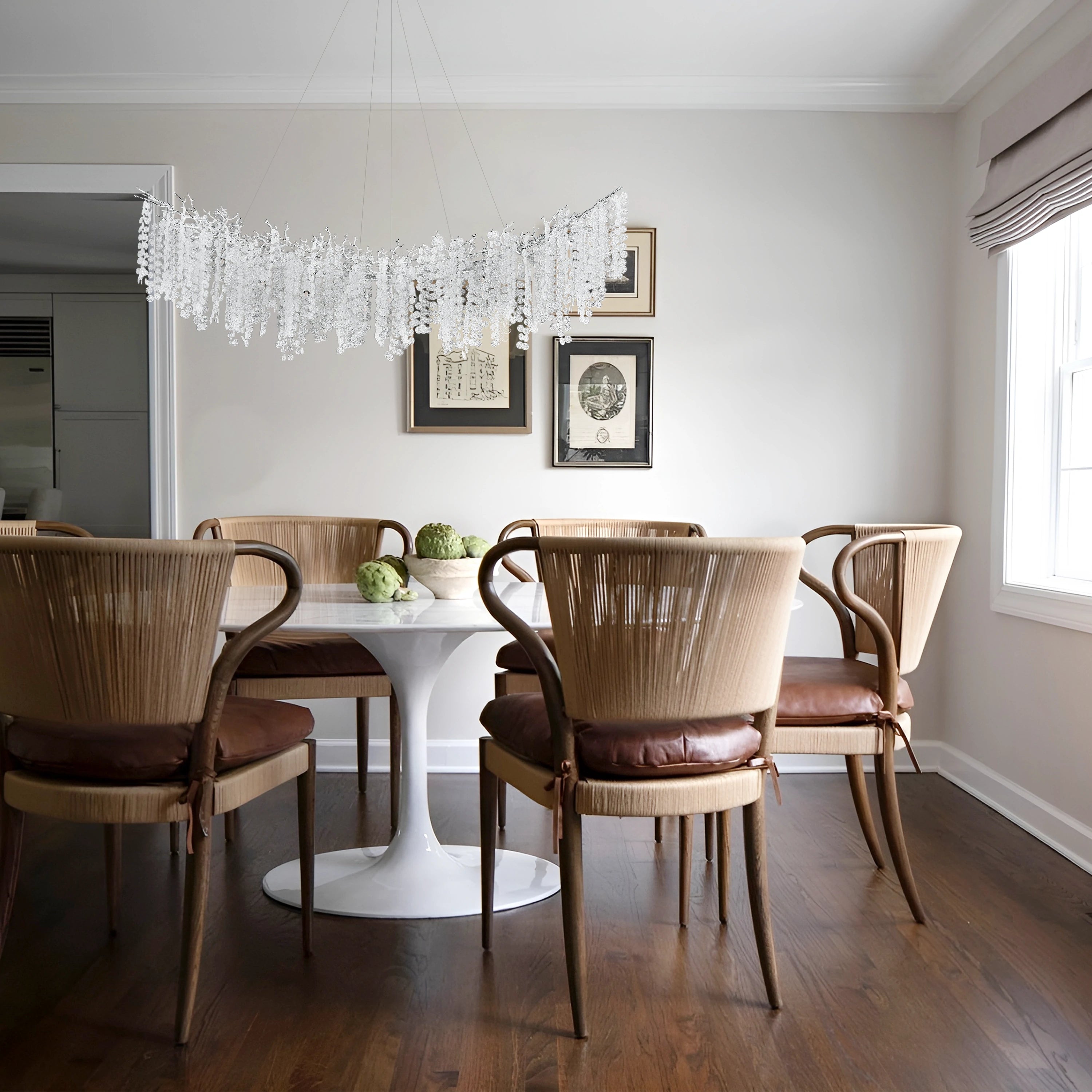 Shiro Noda Crystal Tree Branch Linear Chandelier 72"