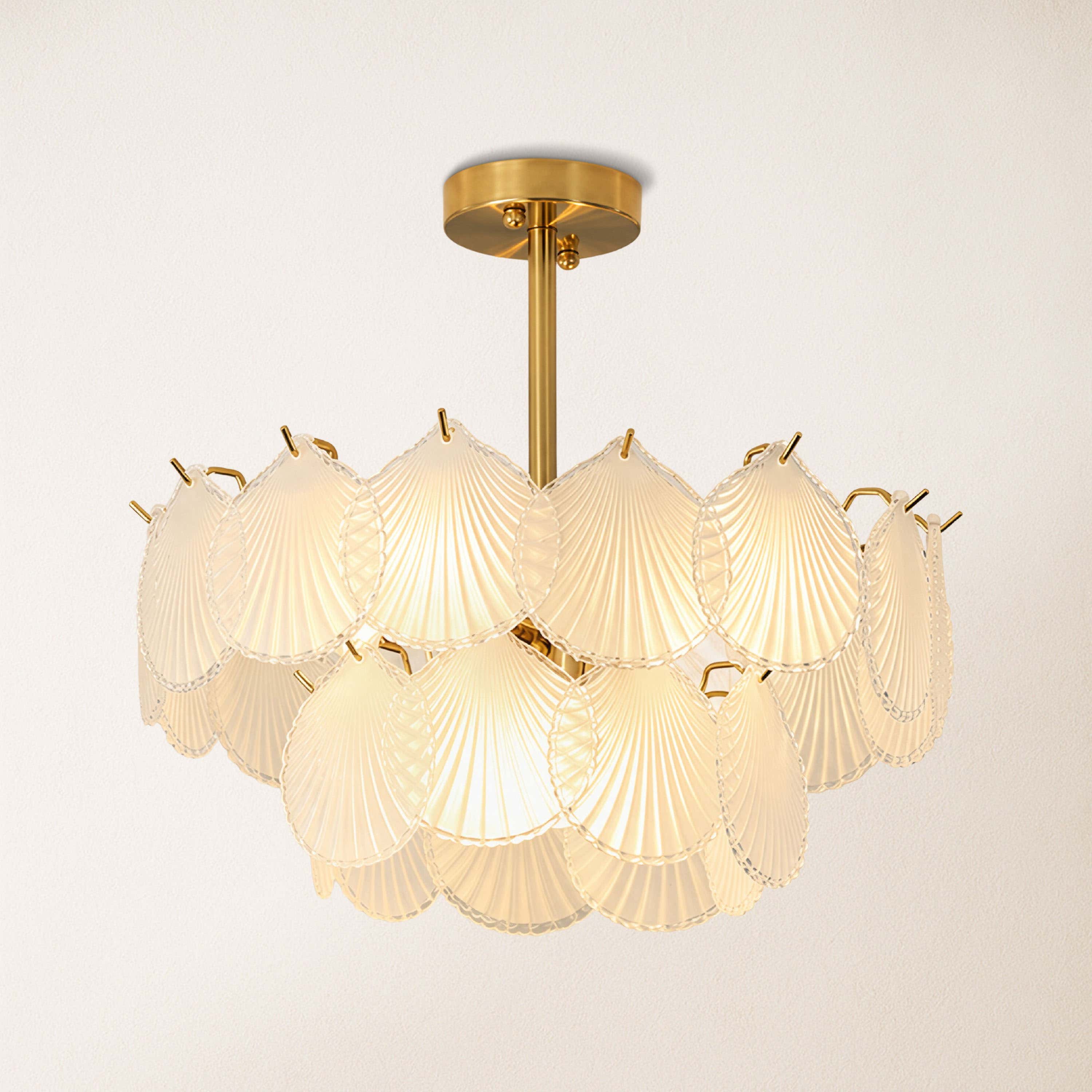 Marivelle Luxury Shell Glass Chandelier