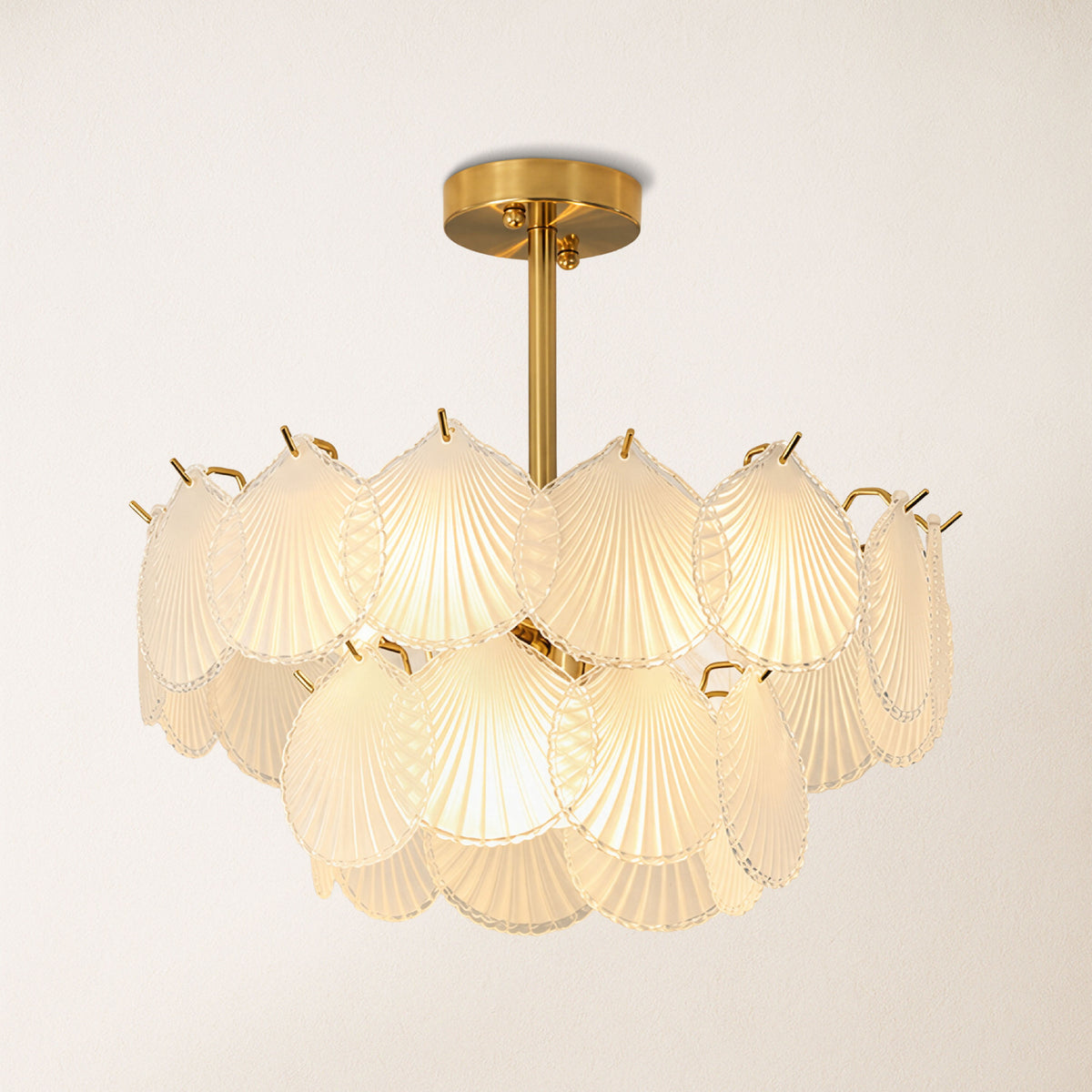Marivelle Luxury Shell Glass Chandelier