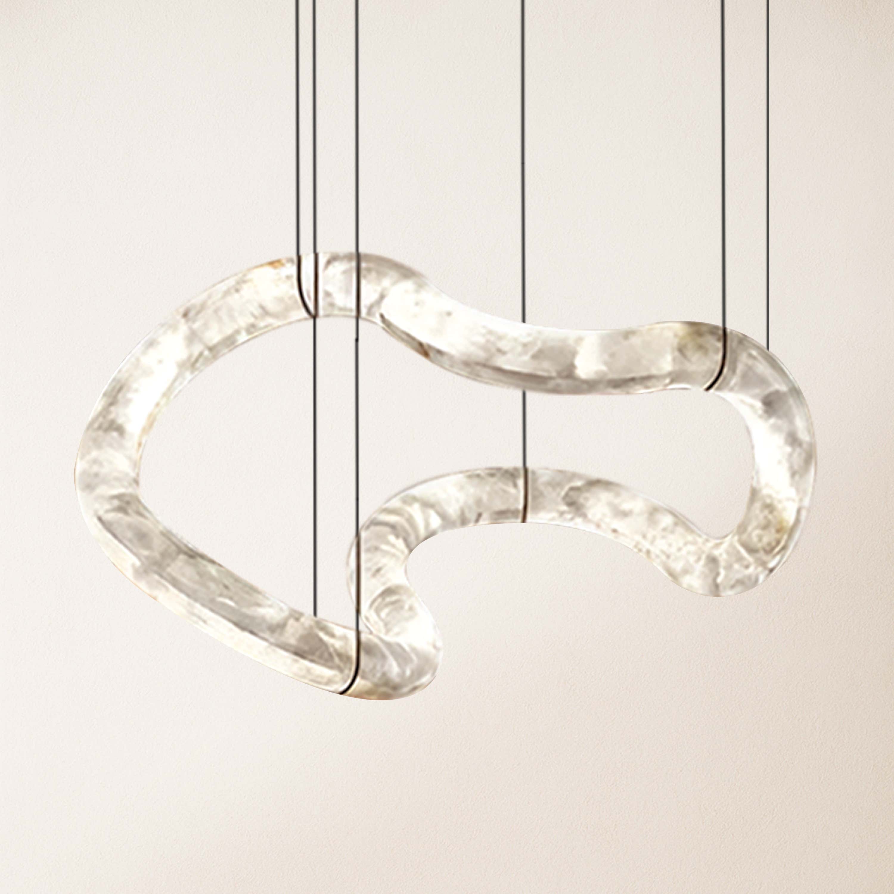 Infinity Symmetrical Alabaster Chandelier 56"L