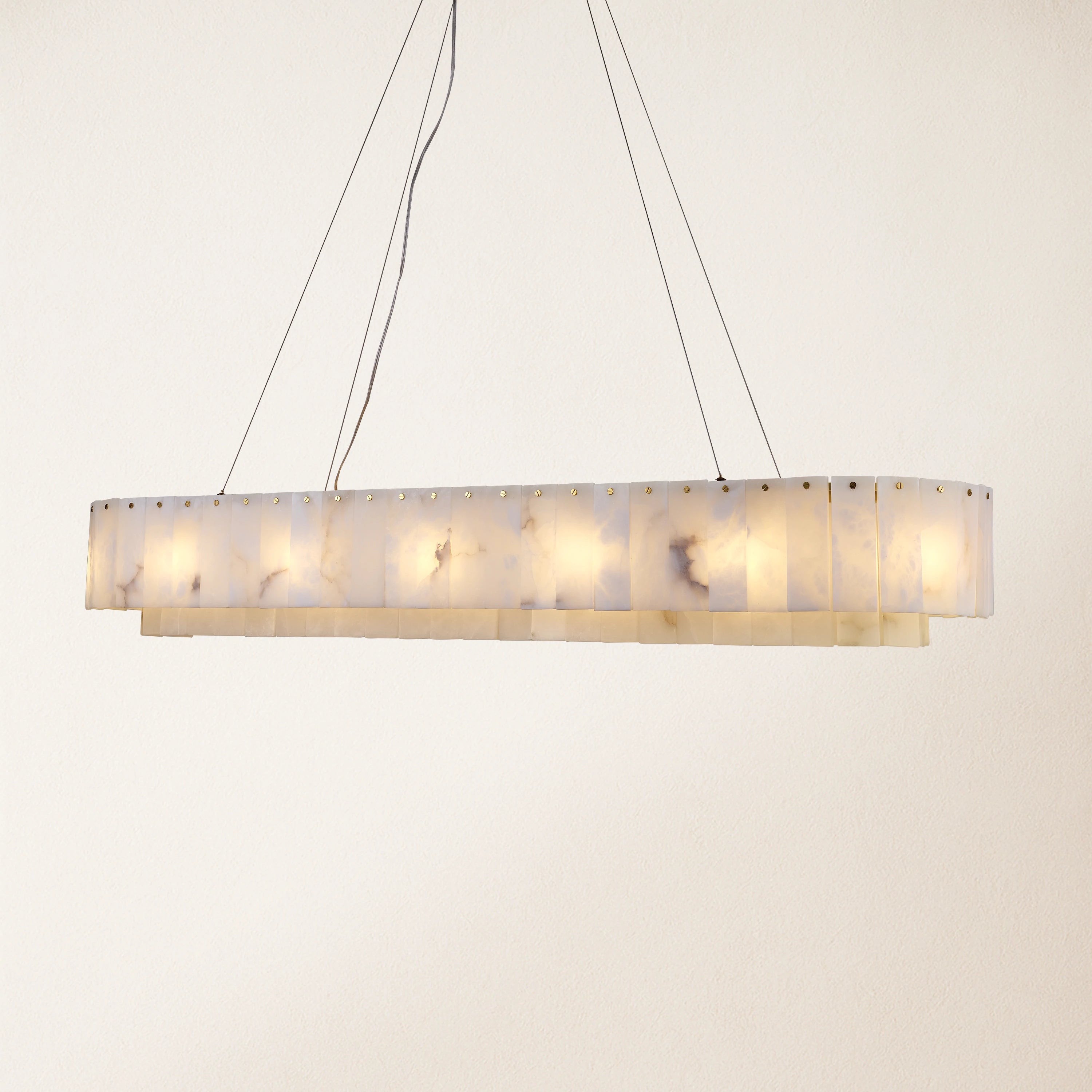 Sawyer Alabaster Oval Chandelier 54"