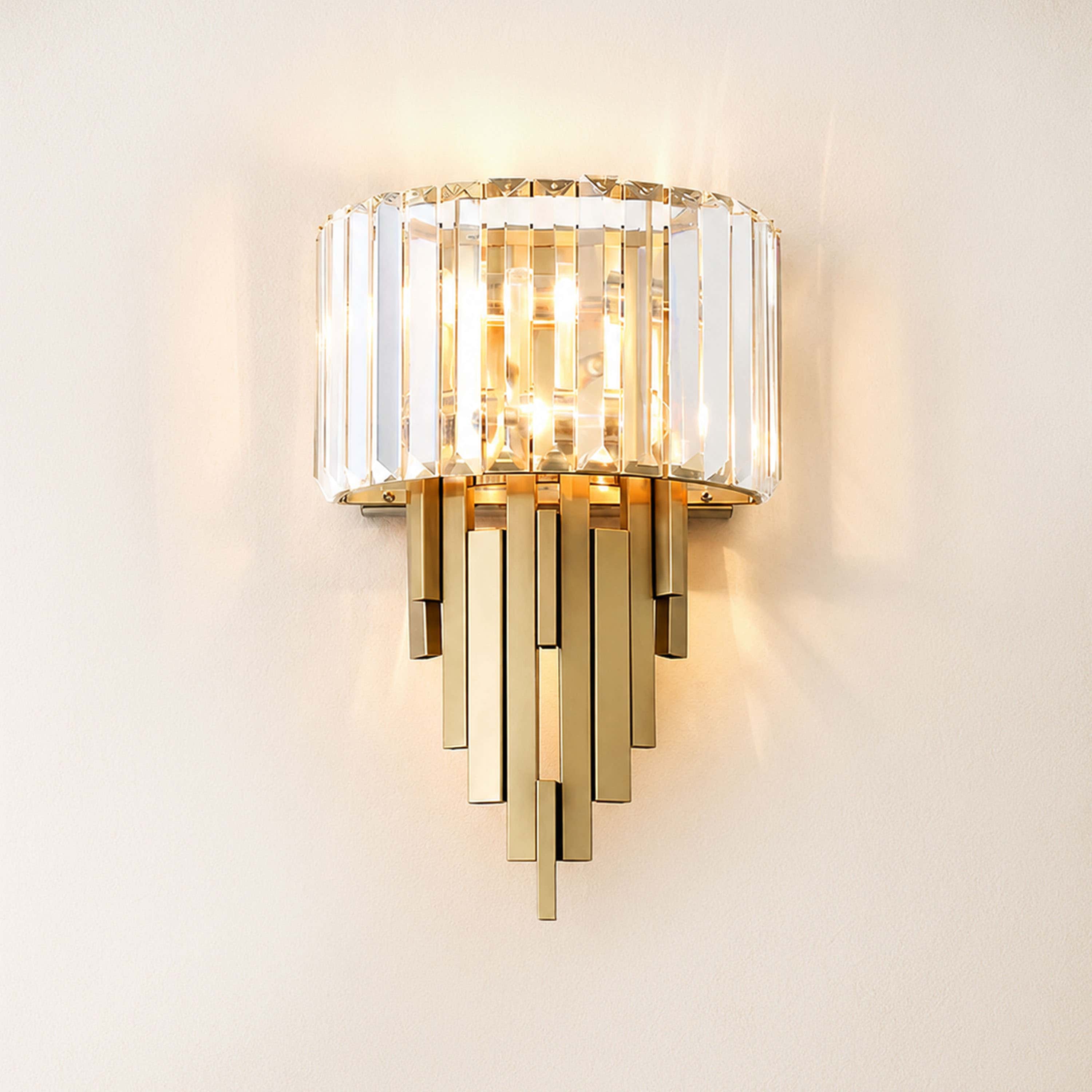 Solvoria Crystal Stepped Column Wall Sconce