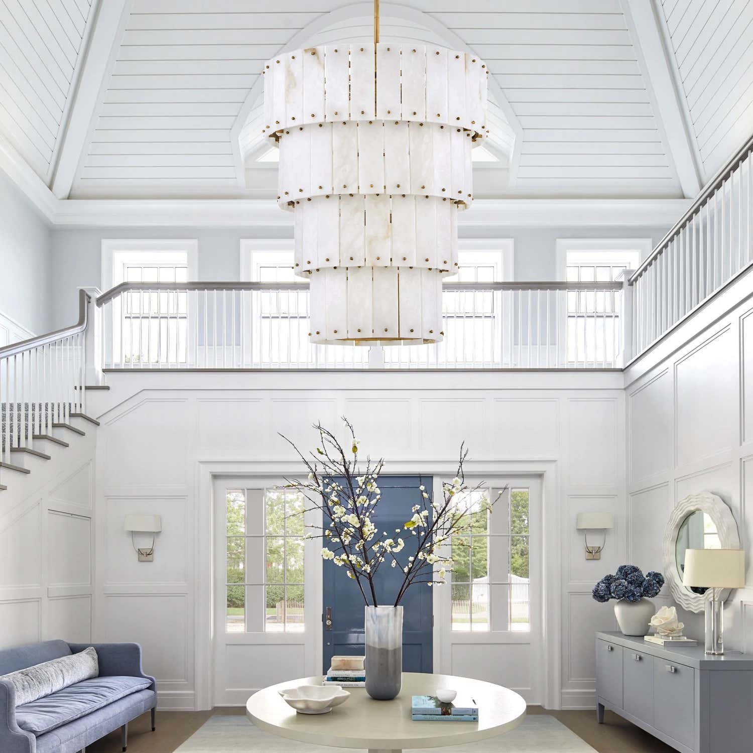 Rancho Alabaster 4-Tier Round Chandelier 24''D#Finish_Gold