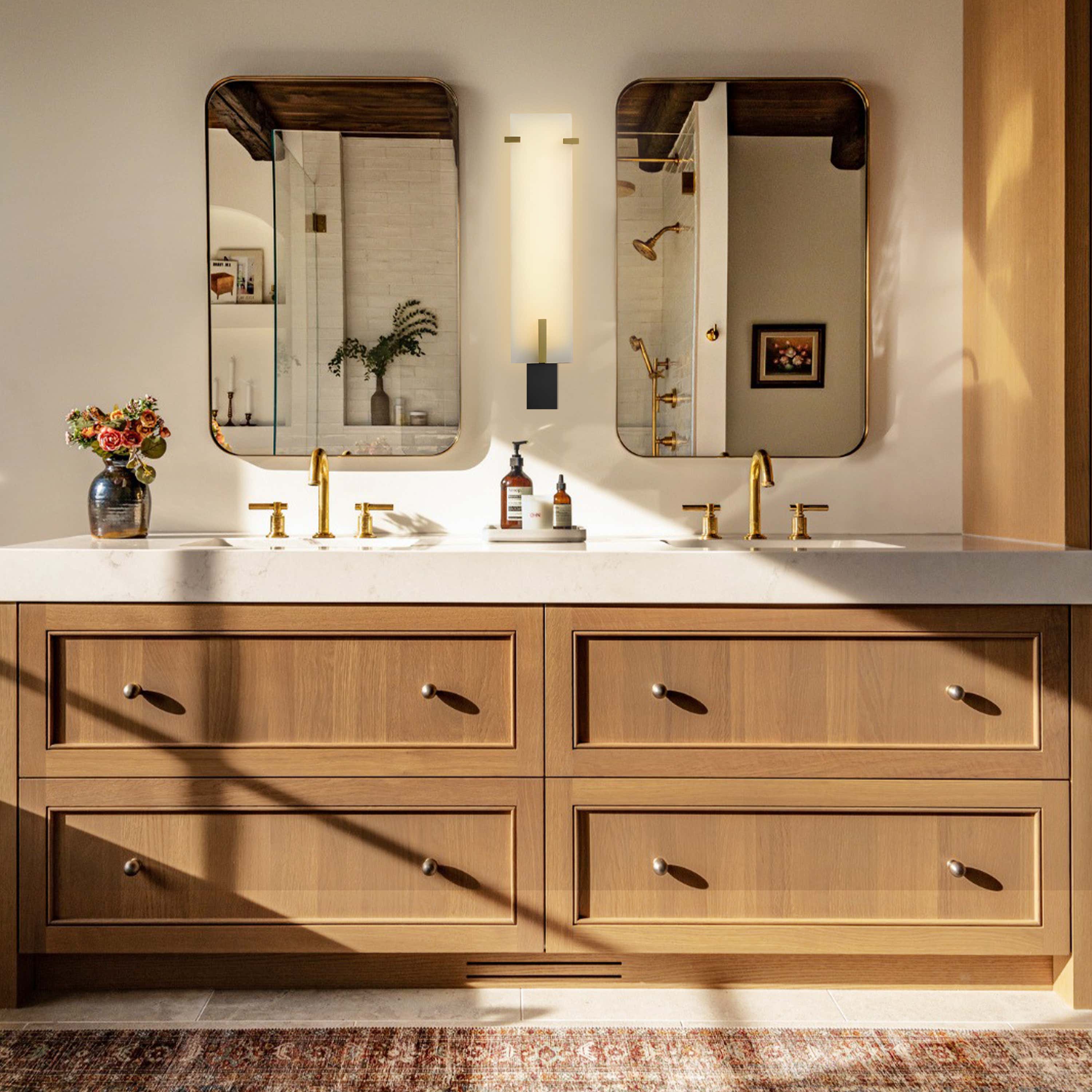 Janina Stable Alabaster Personality Wall Sconce 34.1"H