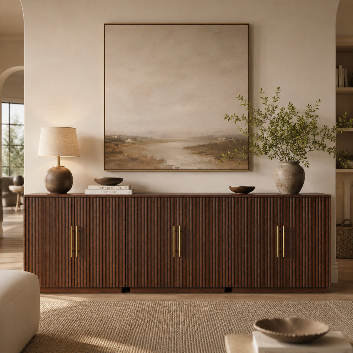 Holt 95″ Solid Oak Console(Set of 3)