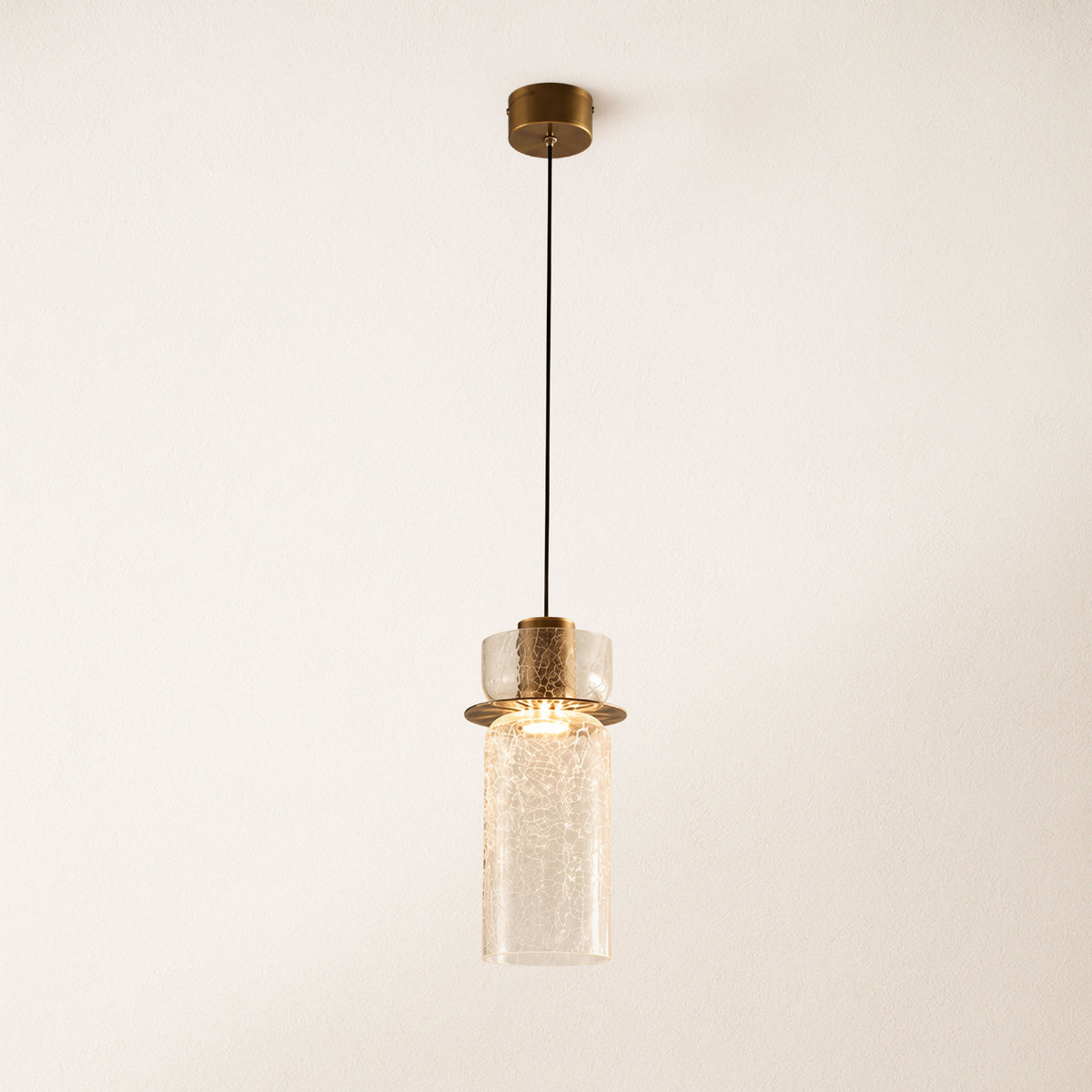Zendria Crackle Glass Pendant Light
