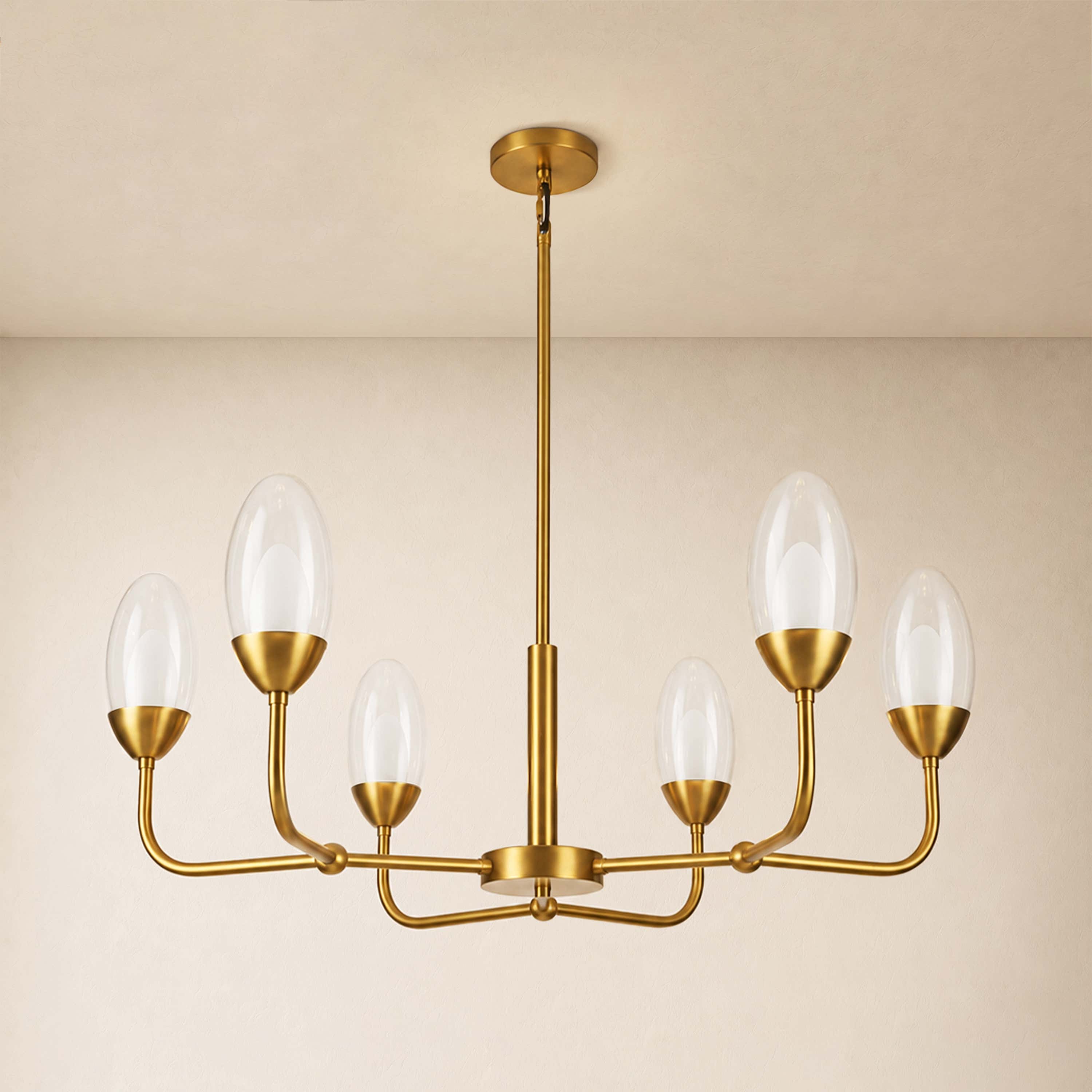 Cressa Oval Glass Round Chandelier 30"D