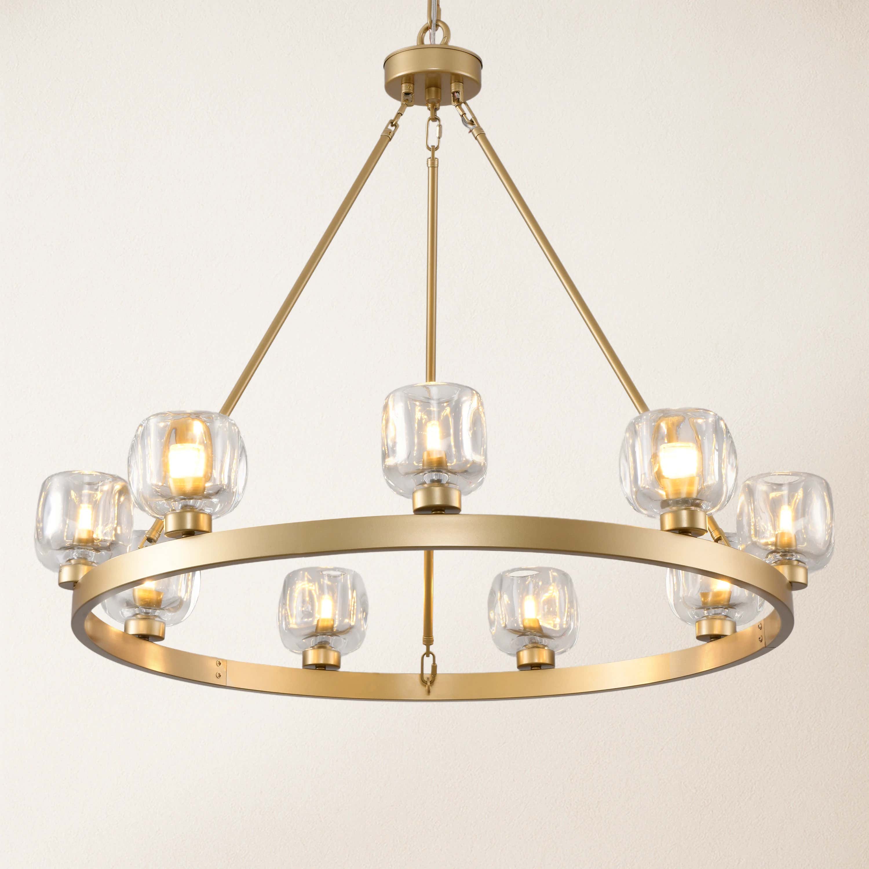 Vellum Round Chandelier 36"D#Finish_Gold