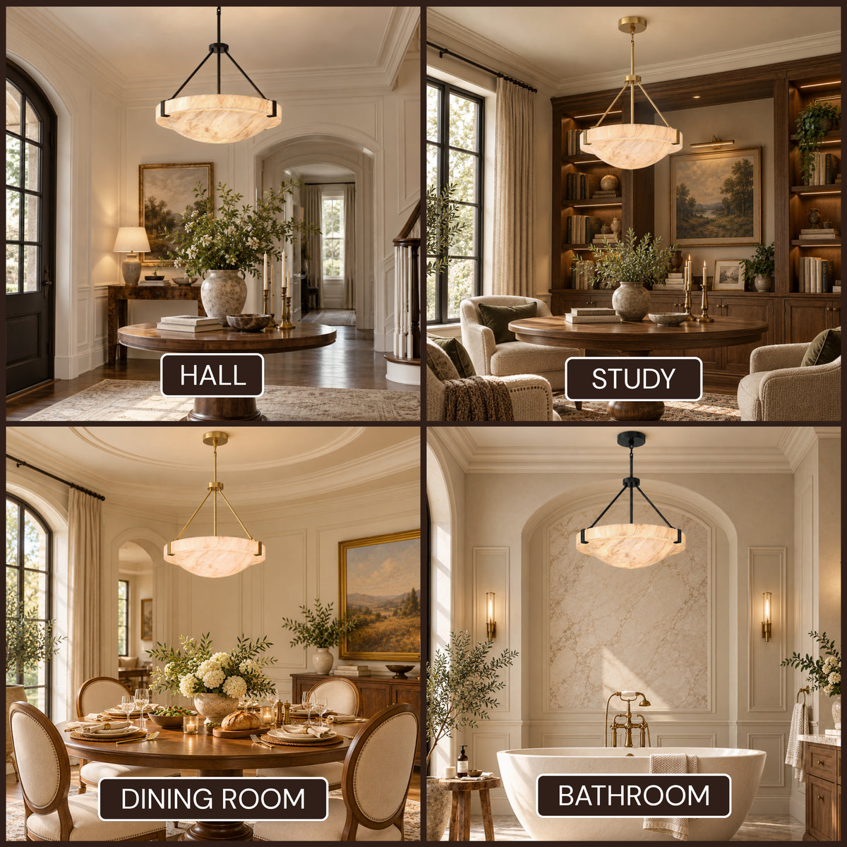 Noverelle Resin Dome Chandelier 18"-30"D