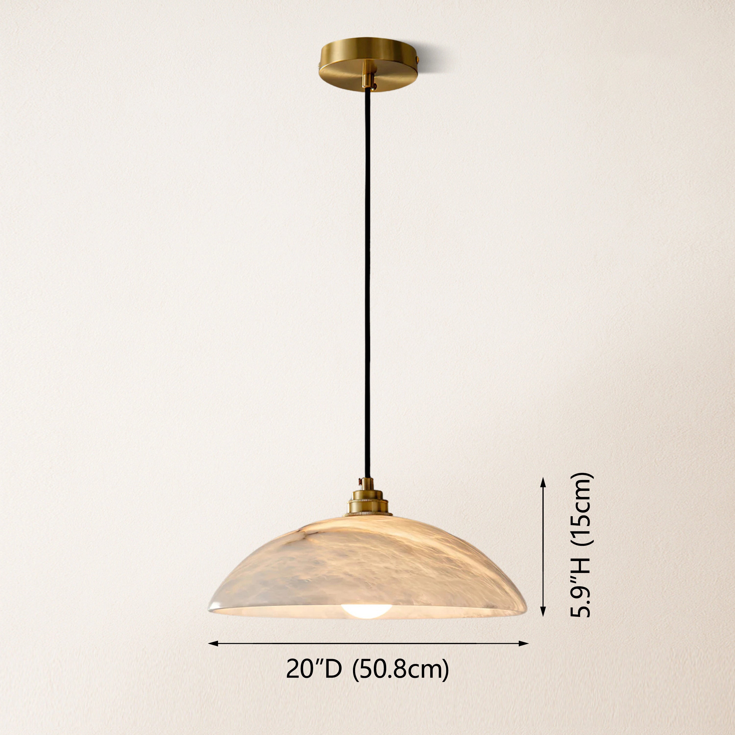 Dadaly Alabaster Modern Small Art Pendant 20"D