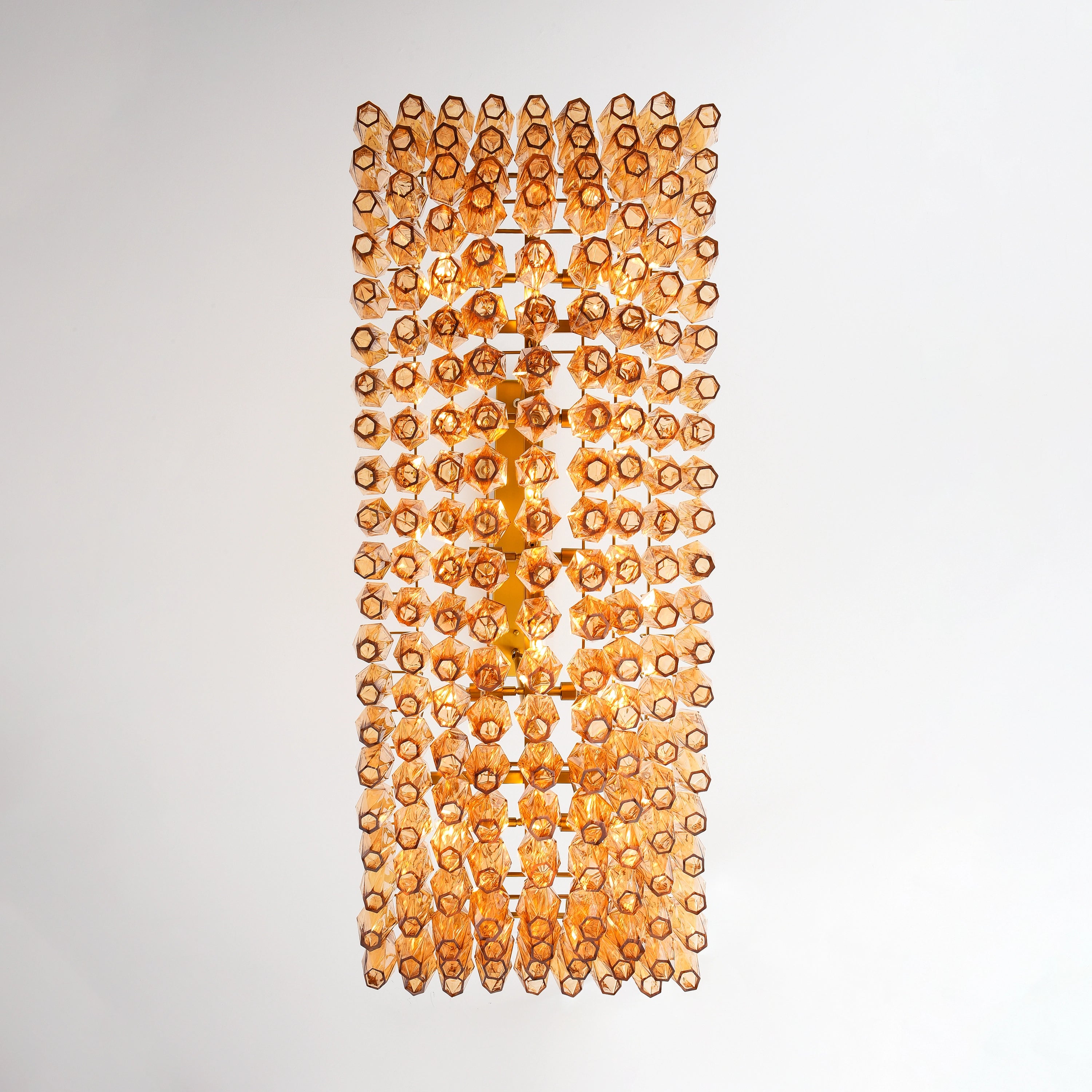 Celestial Drop Muti-Tier Rectangle Crystal Glass Chandelier 54"W