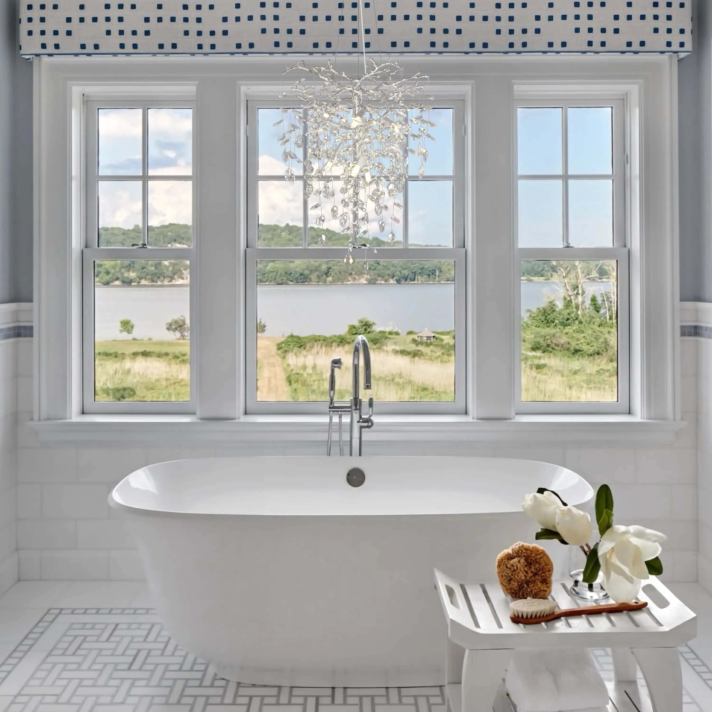 Frostleaf Crystal Grand Cascade Branches Chandelier 21"D