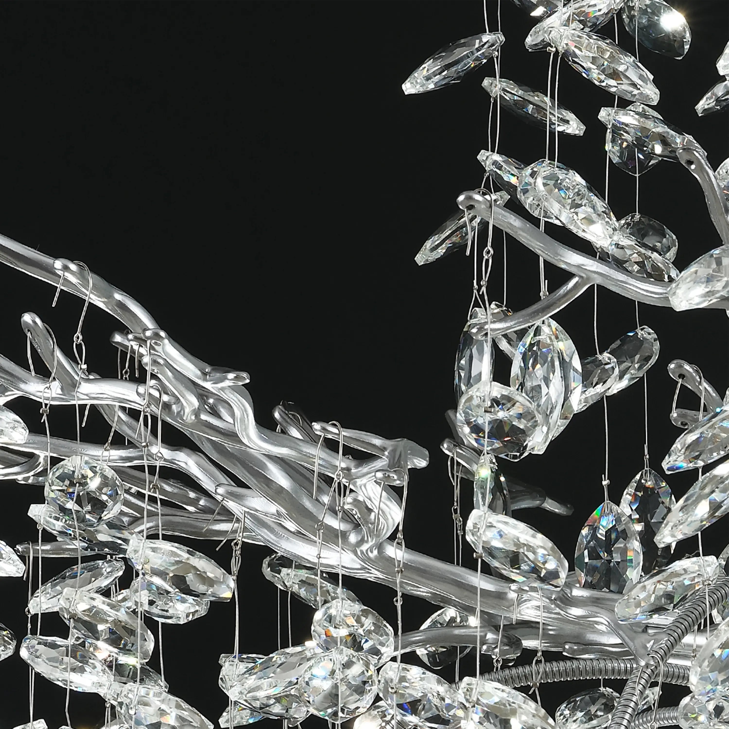 Frostleaf Crystal Grand Cascade Branches Chandelier 21"