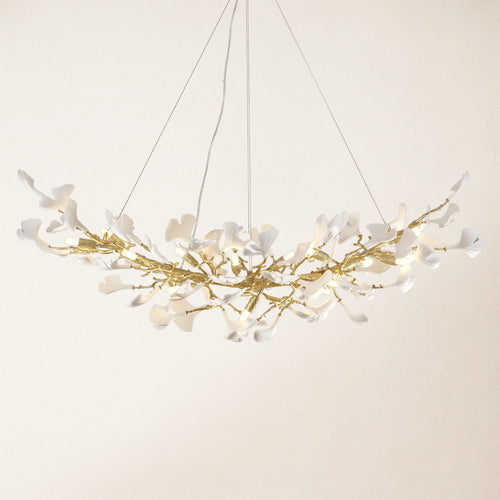 Twilight Branches Ceramic Glow Rectangular Chandelier 55"