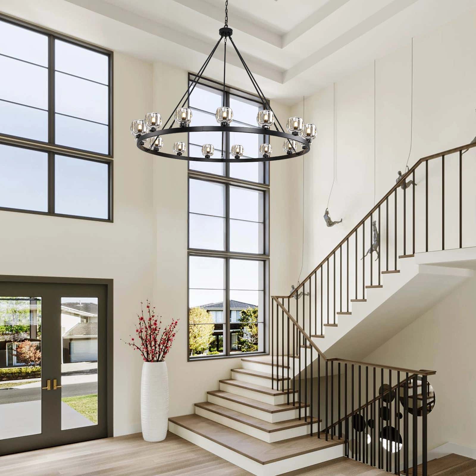 Vellum Crystal Round Chandelier 59"D