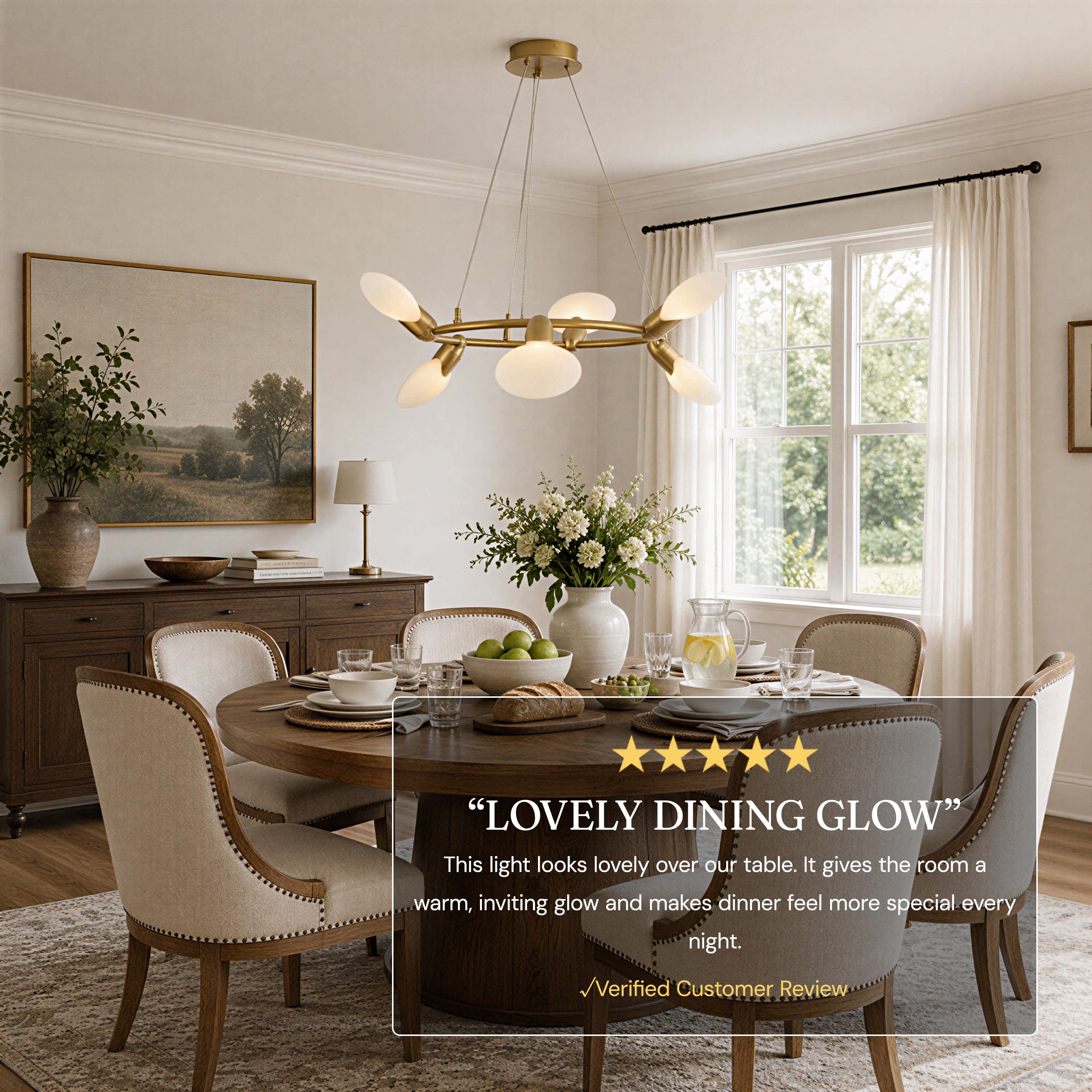 Calantha Petal Glass Round Chandelier 32"D