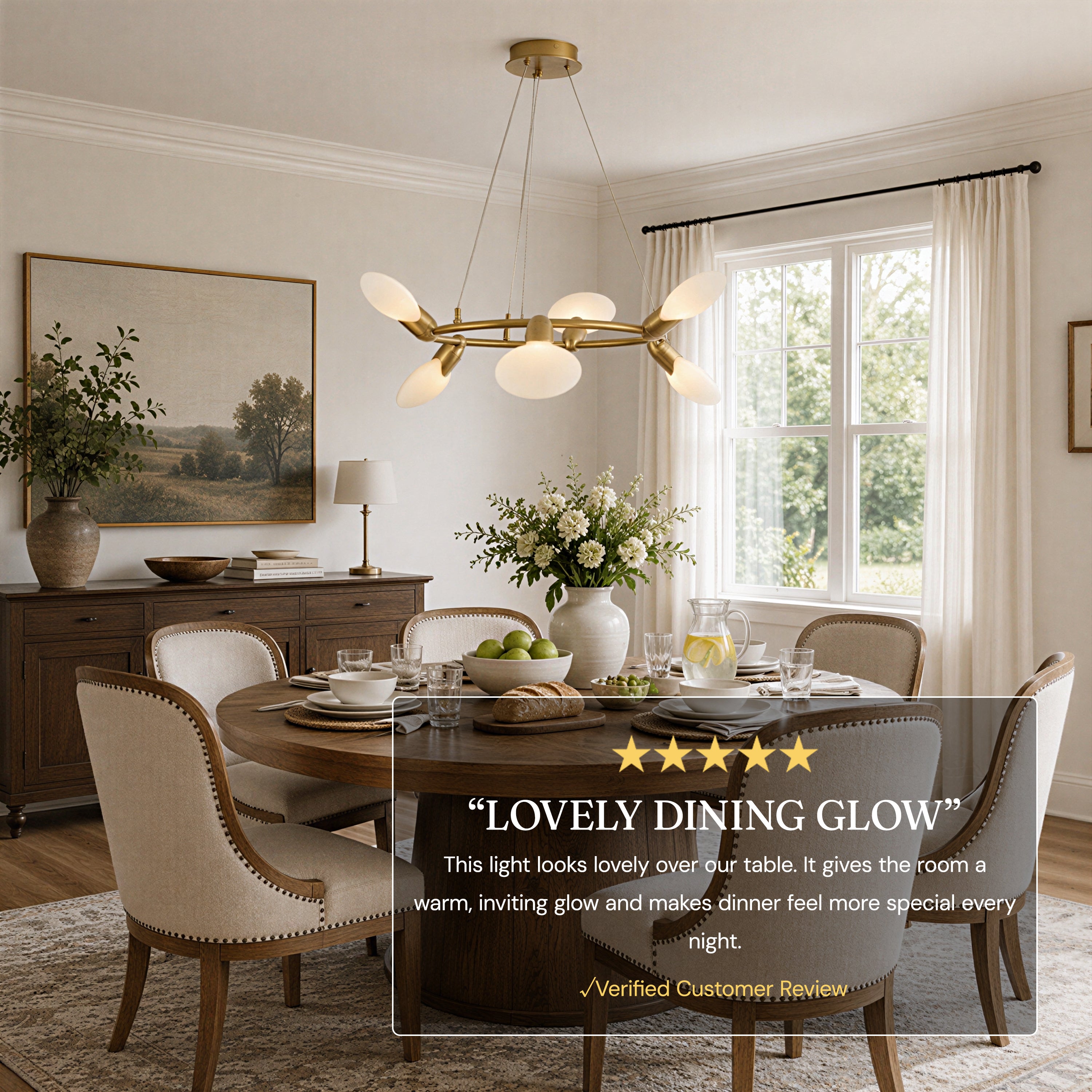 Calantha Petal Glass Round Chandelier 32"D