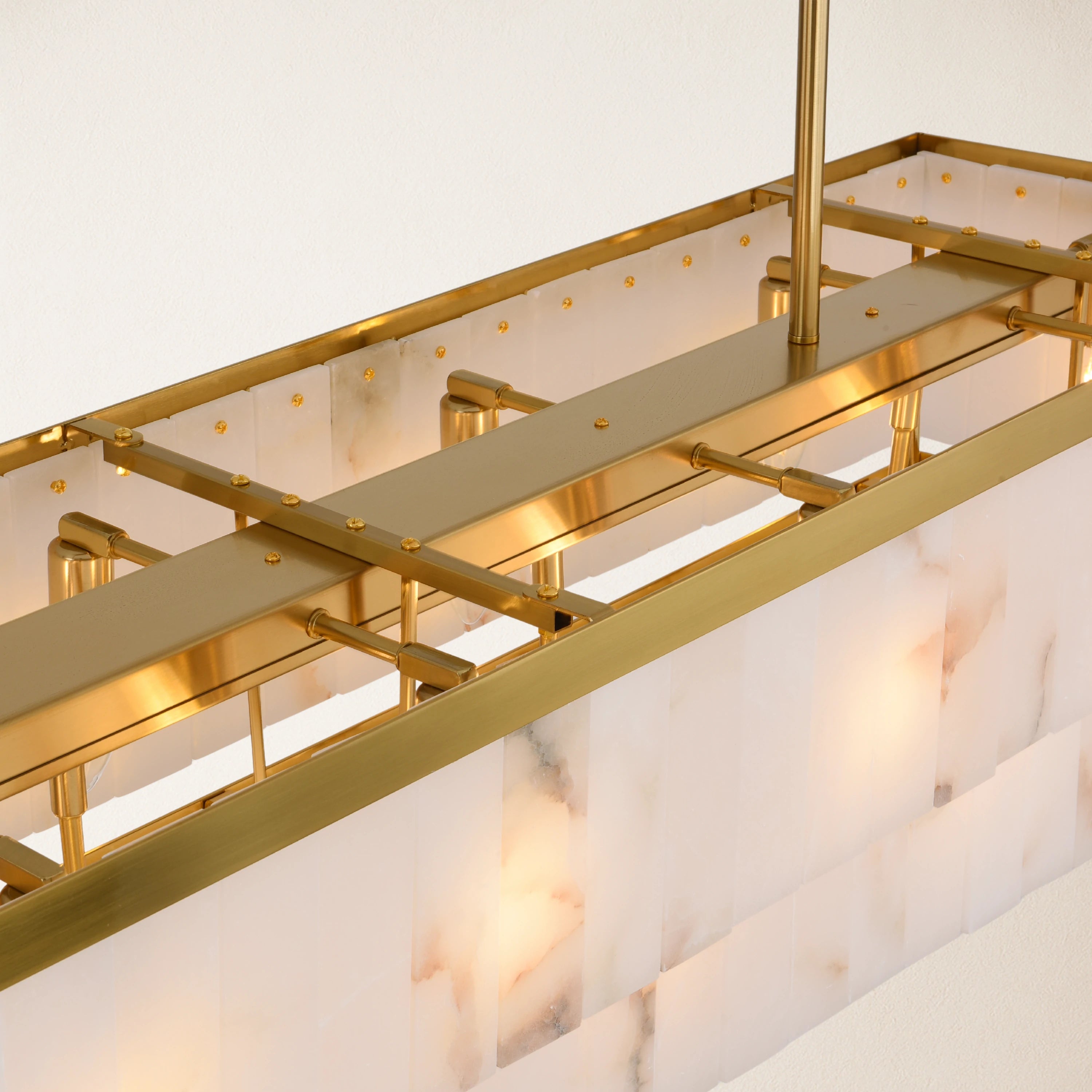 Solmare Alabaster Rectangular Chandelier 55"W