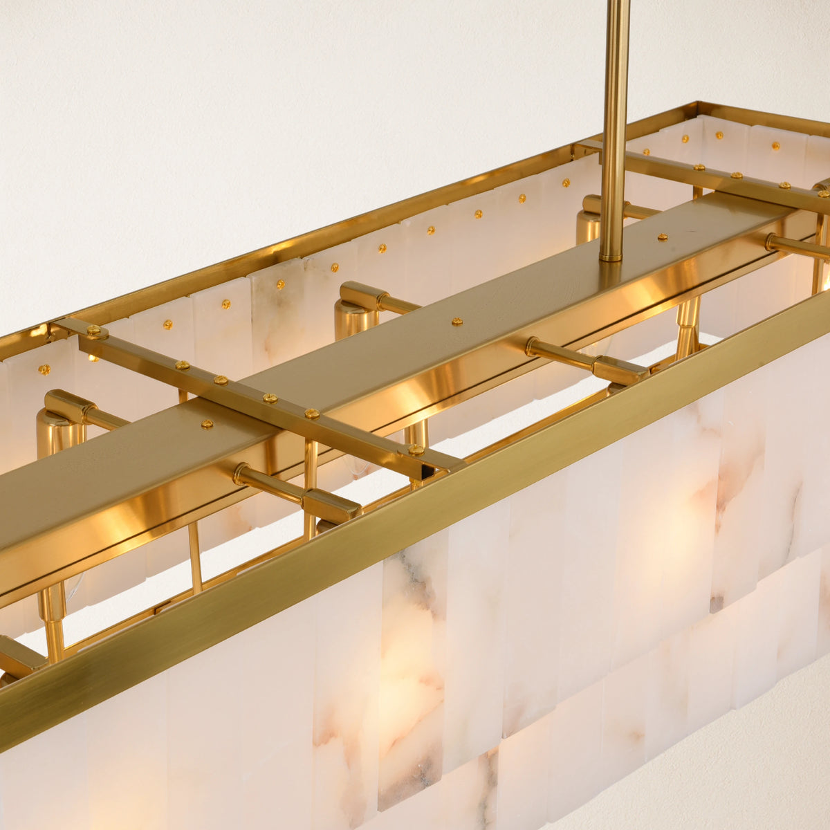 Solmare Alabaster Rectangular Chandelier 55"W