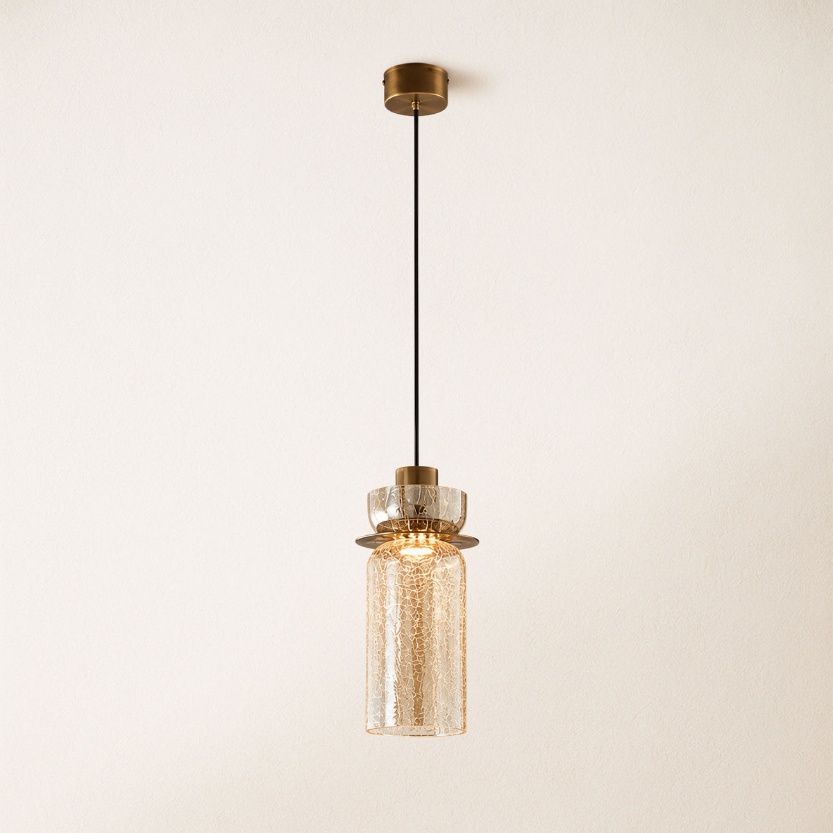 Zendria Crackle Glass Pendant Light
