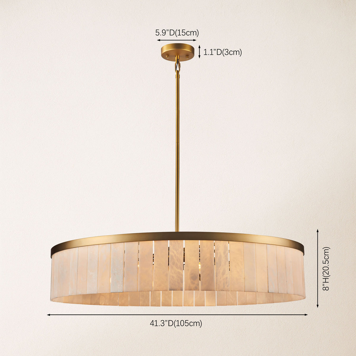 Solmare Alabaster Round Chandelier 41.3"D