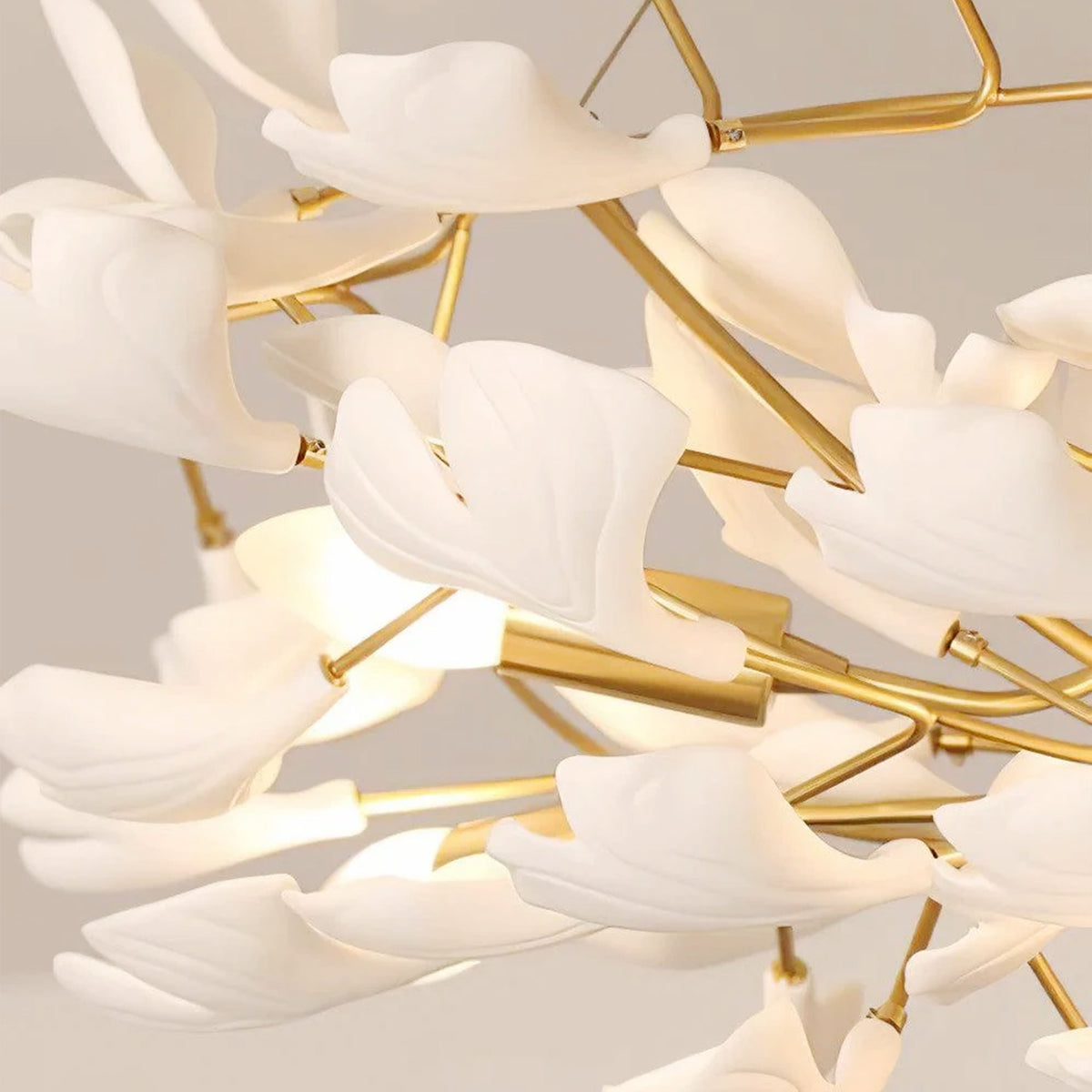 Twilight Branches Ceramic Ginkgo Chandelier 25.6"D