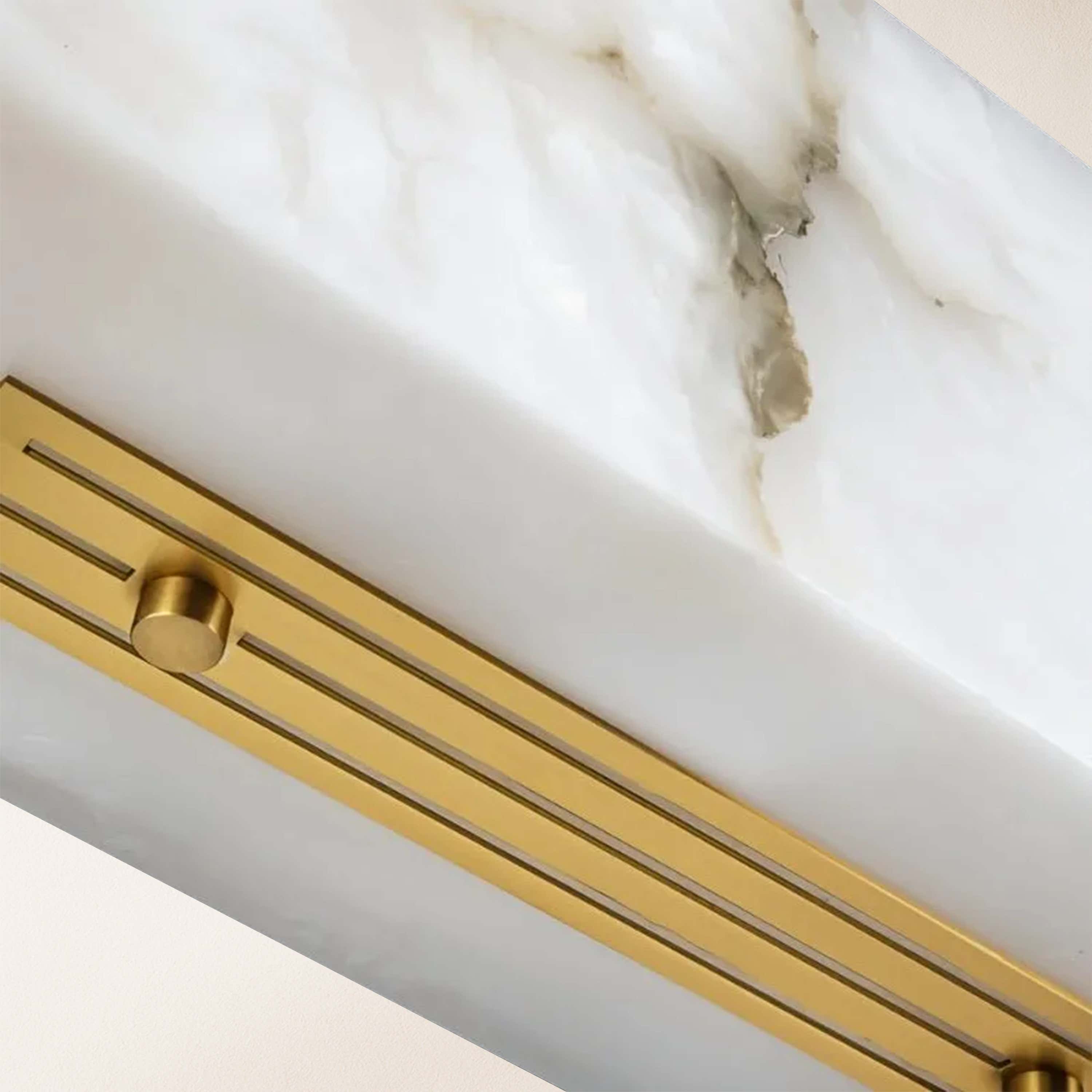 Dave Alabaster Cuboid Dining Room Chandelier 17.7"W#Finish_Gold