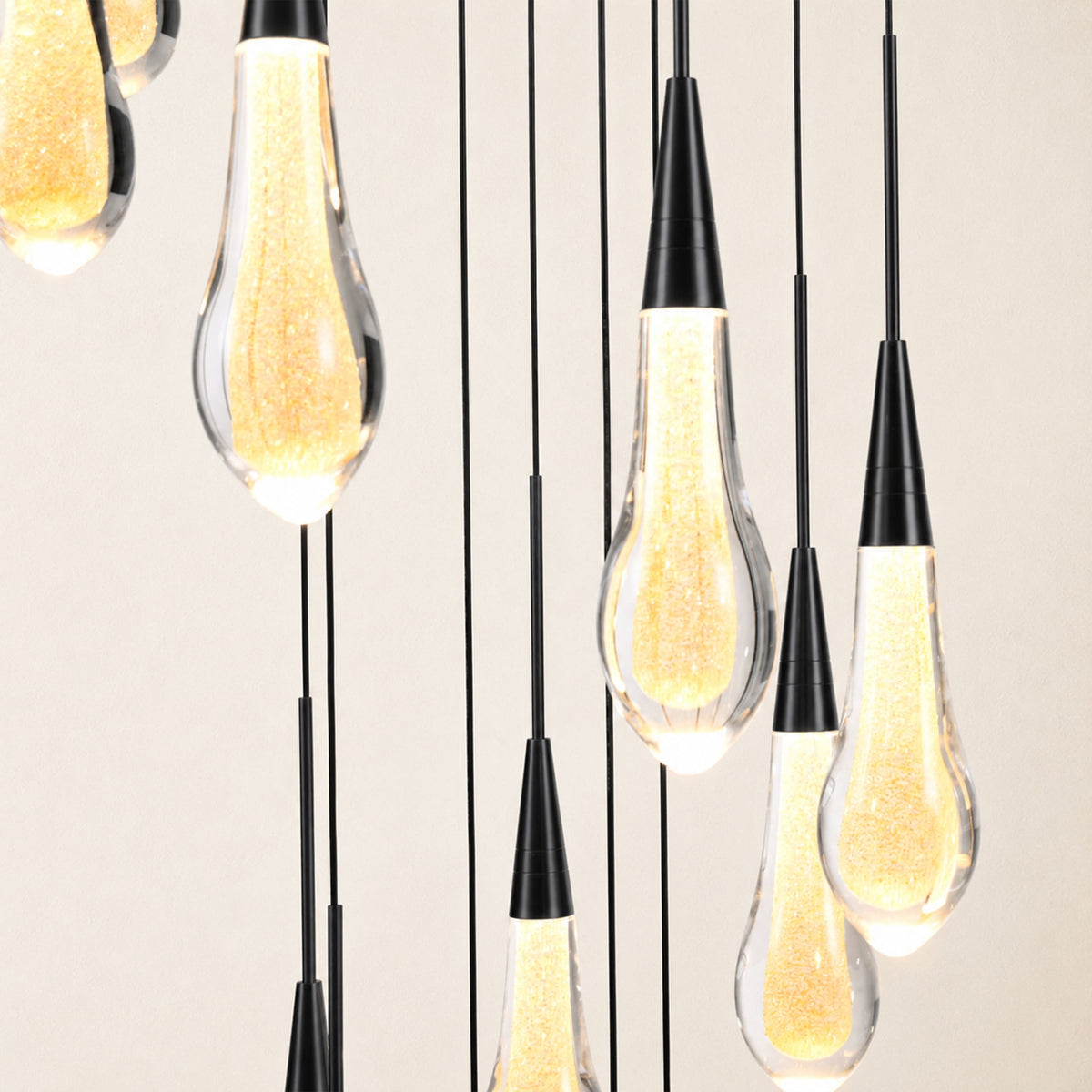 Teardrop Crystal Drop Round Chandelier