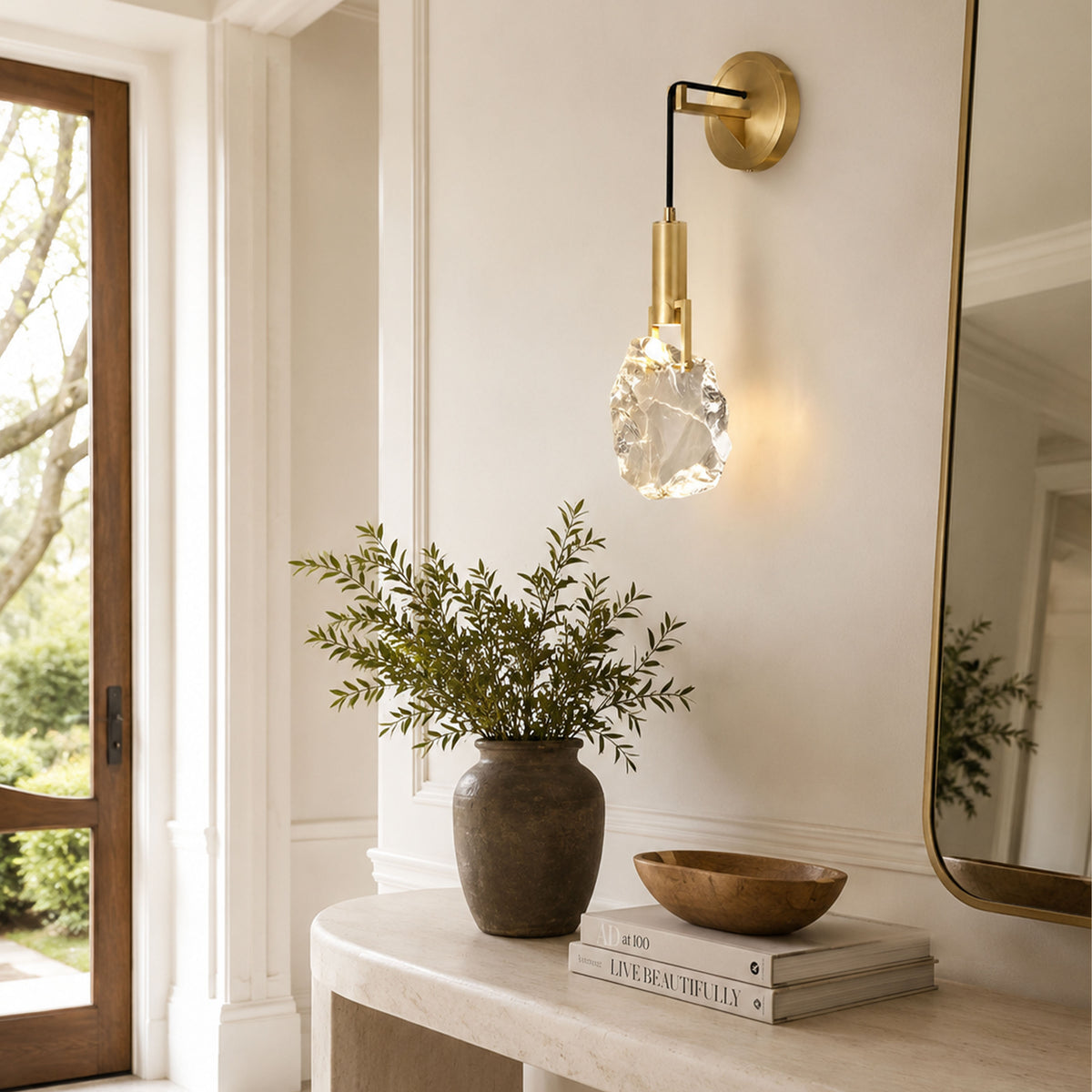 Irregular Crystal Shad Wall Sconce H11"