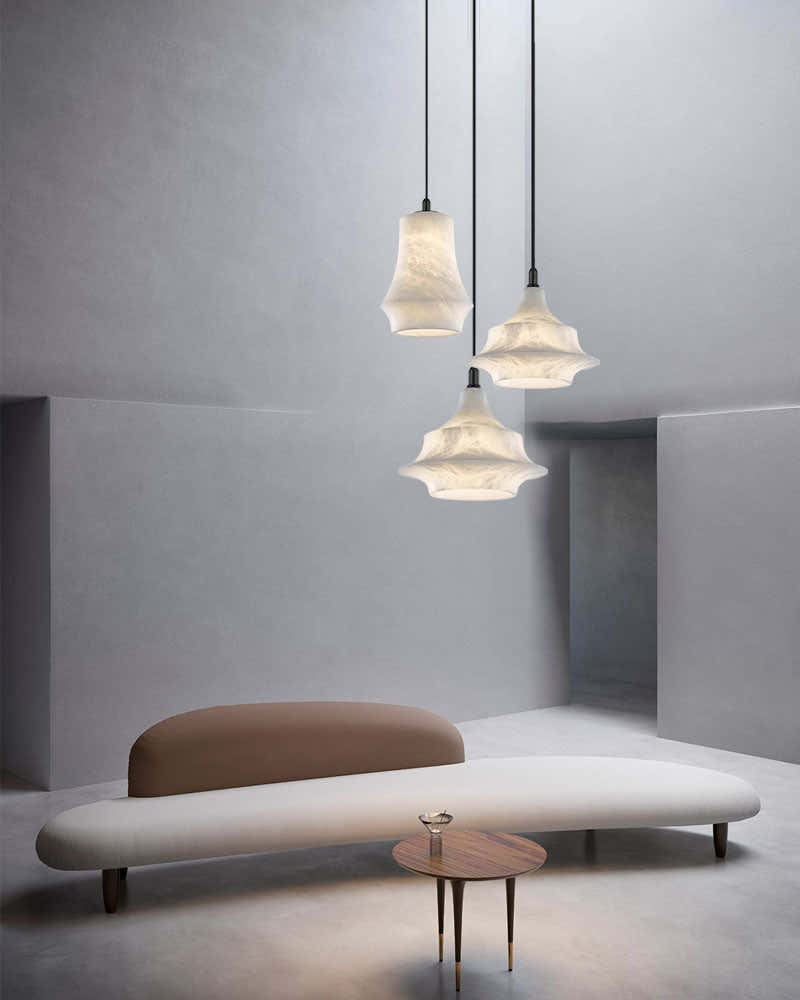 Bloom Alabaster Trio Pendant 7"H