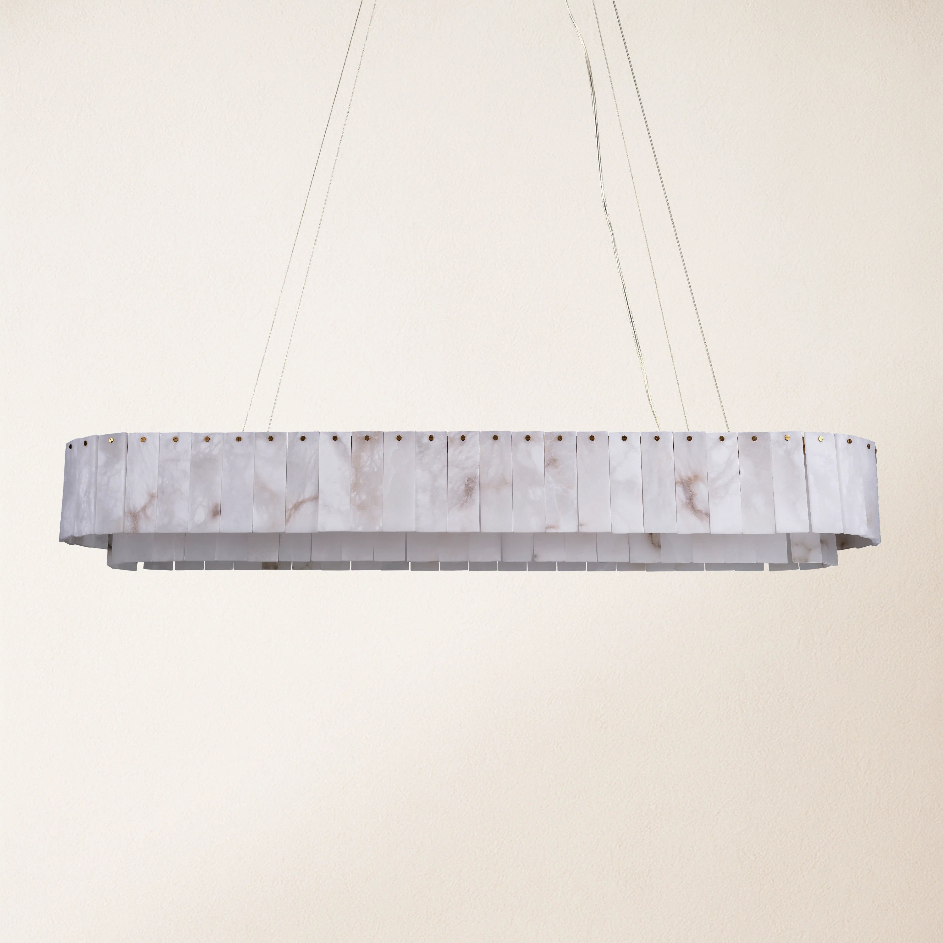 Sawyer Alabaster Oval Chandelier 54"