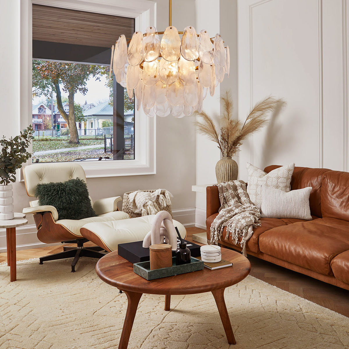 Elaris Glass Cloud Tiered Chandelier 24"D