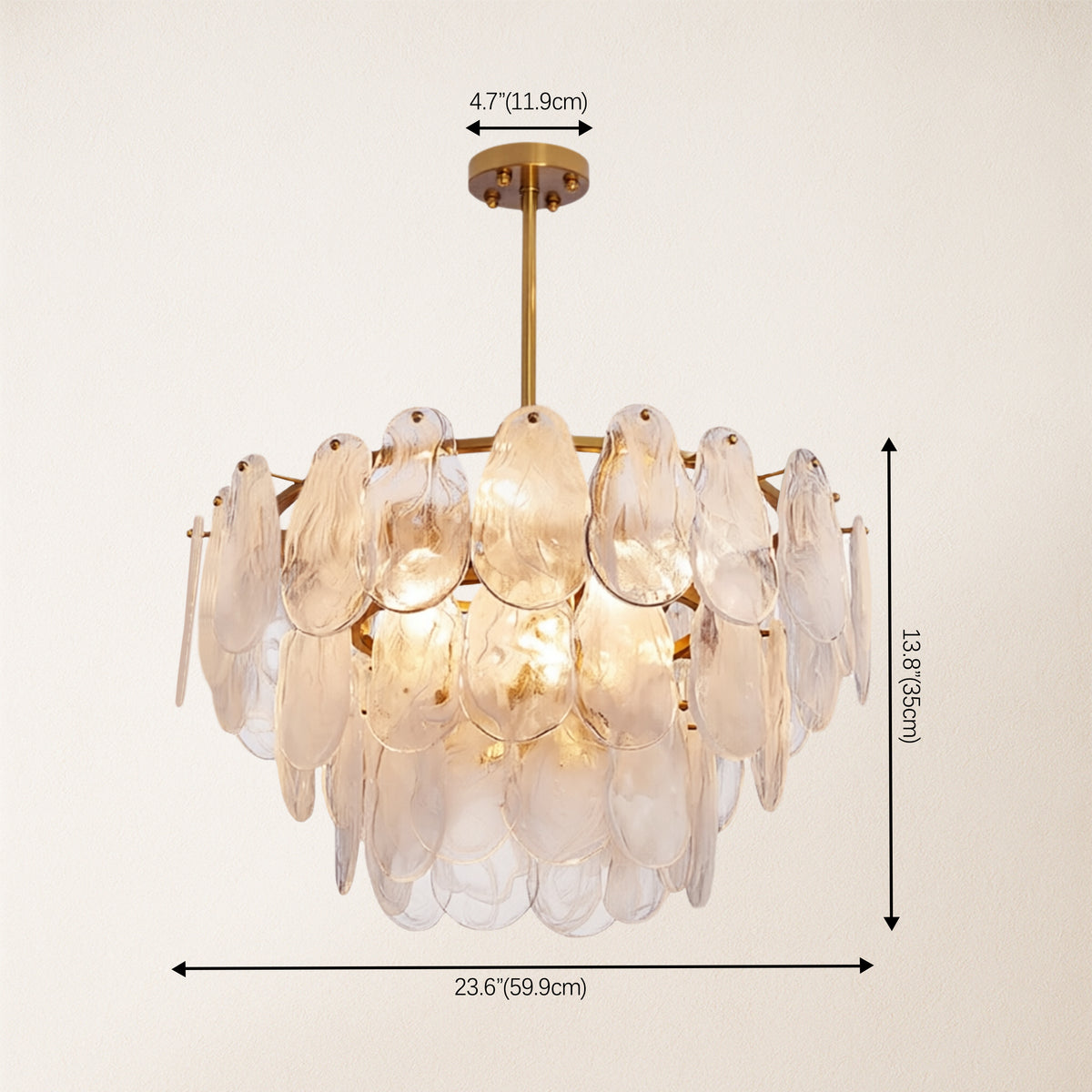 Elaris Glass Cloud Tiered Chandelier 24"D