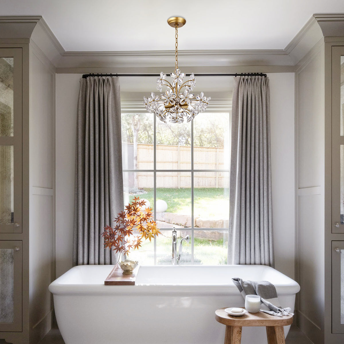 Liora Crystal Bloom Round Chandelier